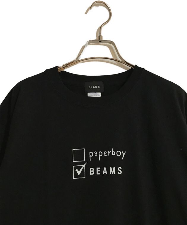 BEAMS × paperboy (ビームス×ペーパーボーイ) バックプリントTシャツ ブラック サイズ:XL