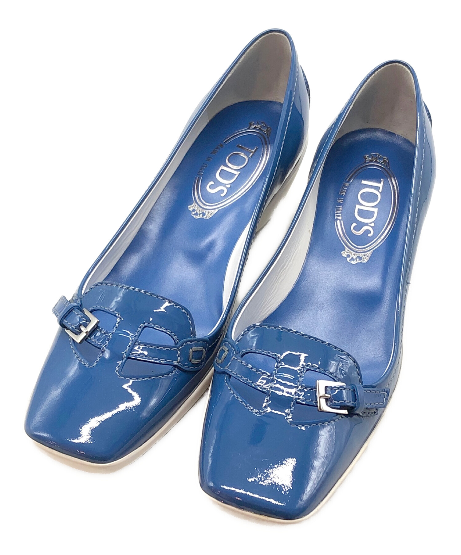 中古・古着通販】TOD'S (トッズ) エナメルパンプス ブルー サイズ:SIZE