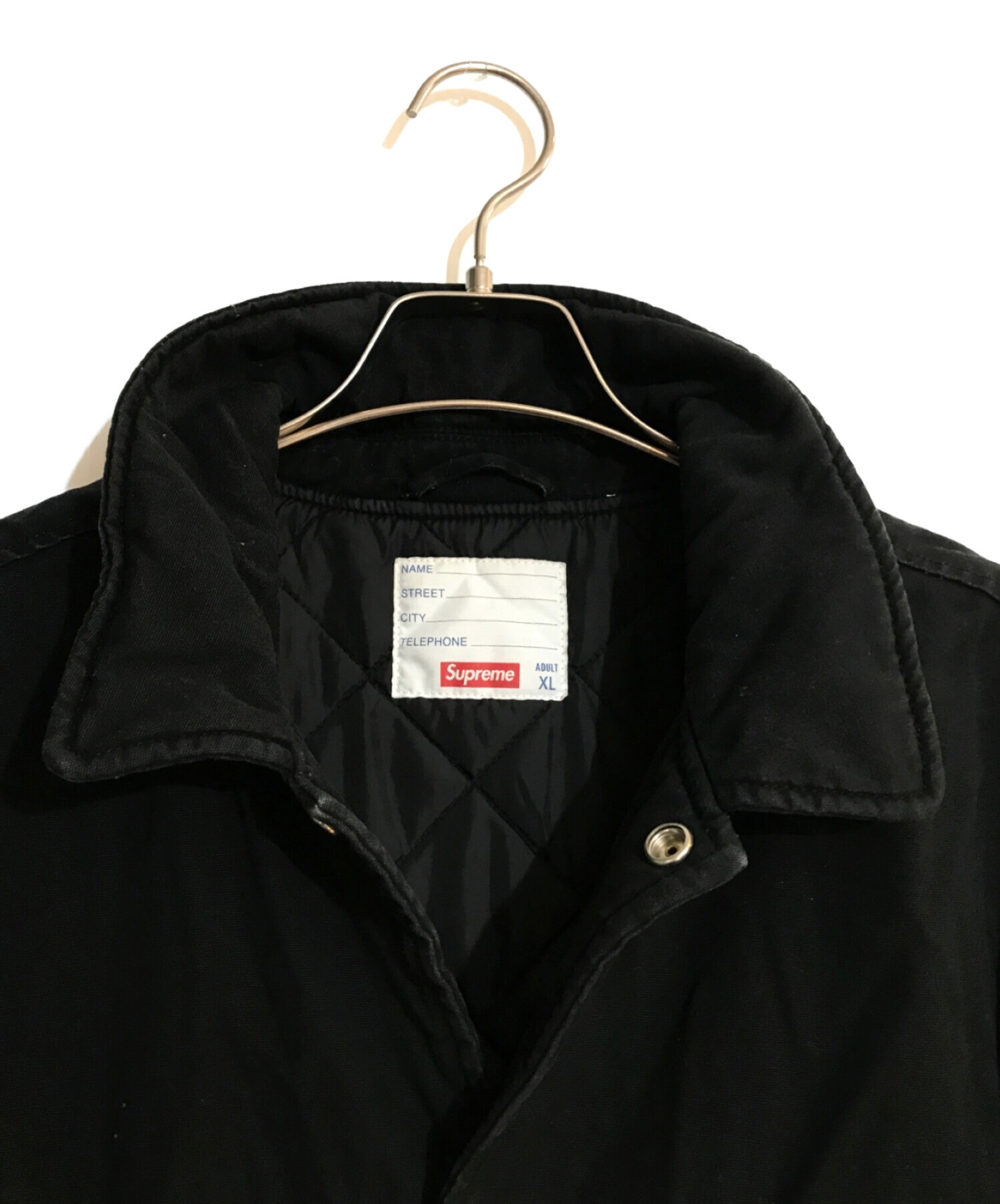 SUPREME (シュプリーム) twill varsity jacket/ツイル ヴァーシティ ジャケット ブラック サイズ:XL