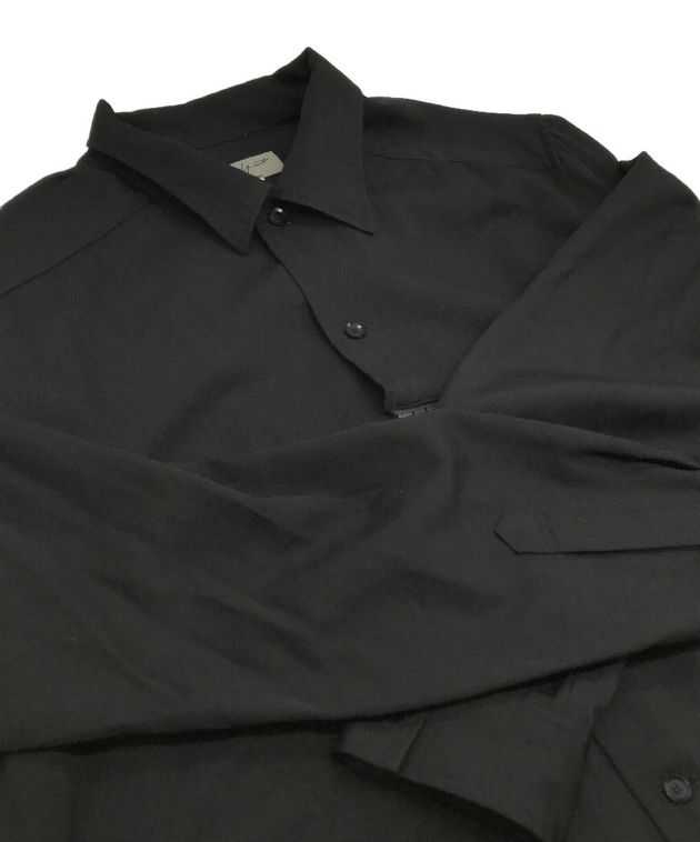 Yohji Yamamoto pour homme (ヨウジヤマモト プールオム) ウールギャバジンシャツ ブラック サイズ:SIZE 4