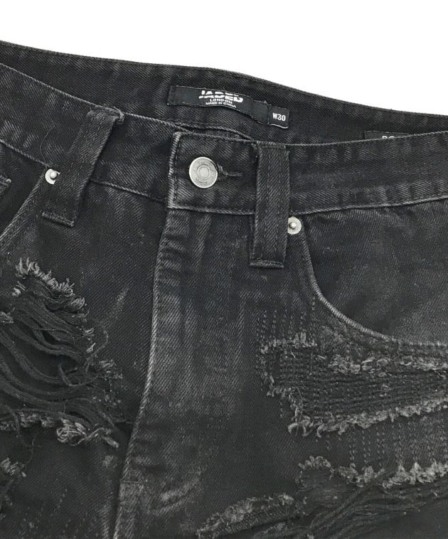 Jaded London (ジェイディッドロンドン) ダメージ加工デニムパンツ ブラック サイズ:SIZE 30