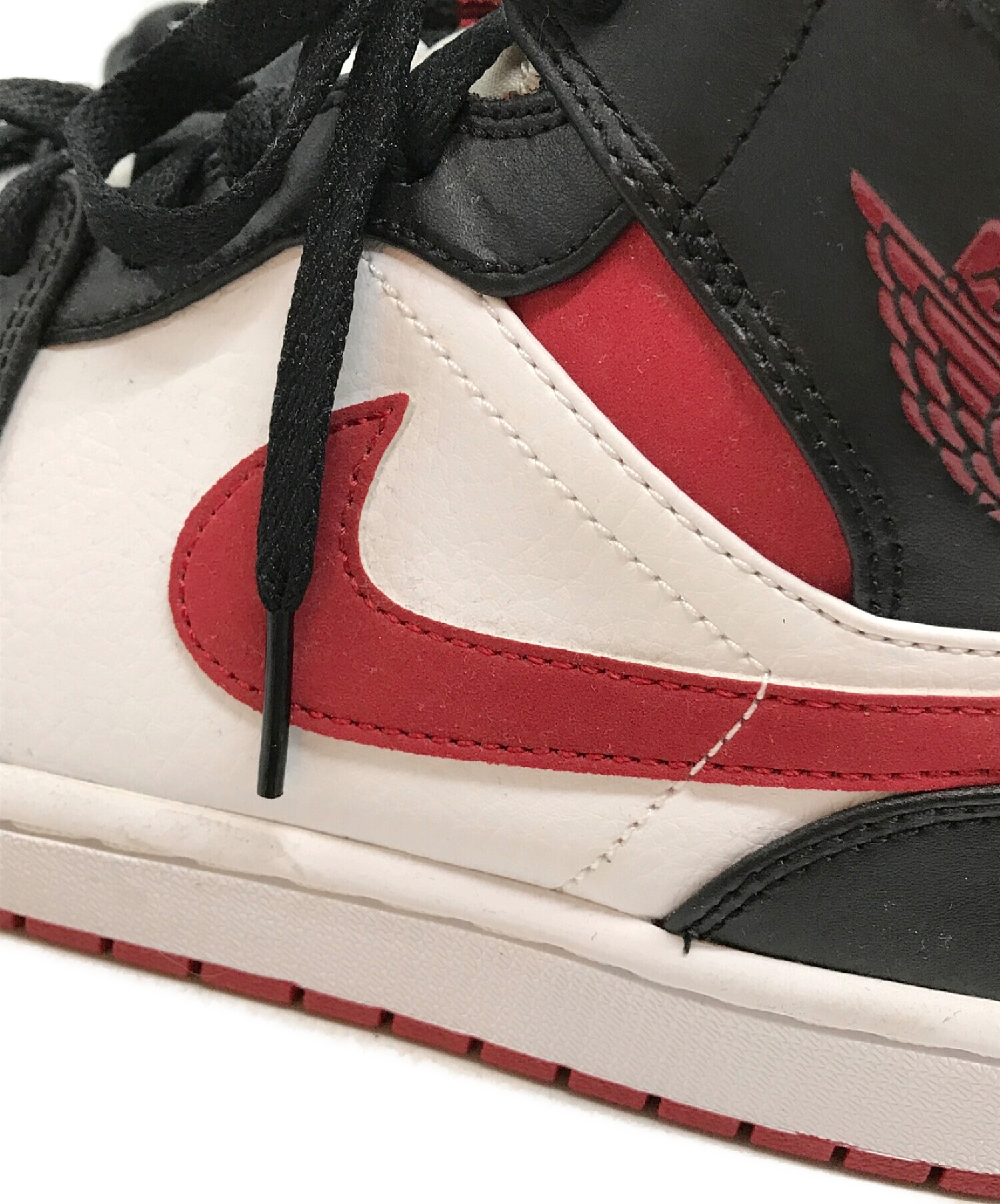 NIKE (ナイキ) AIR JORDAN 1 MID/エアジョーダン 1 ミッド WHITE/GYM RED-BLACK サイズ:28cm