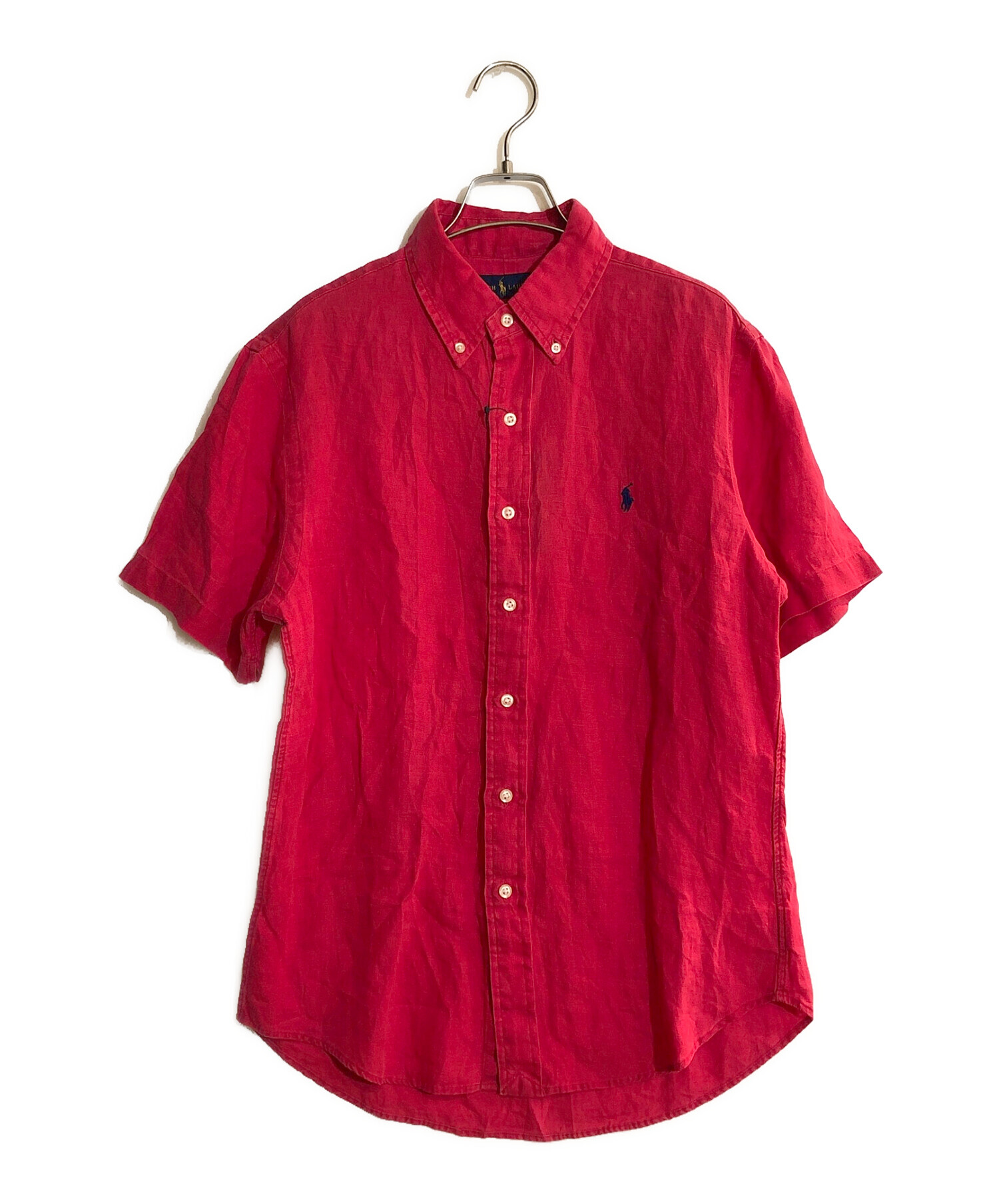 POLO RALPH LAUREN (ポロ・ラルフローレン) 半袖リネンシャツ ピンク サイズ:SIZE M 未使用品