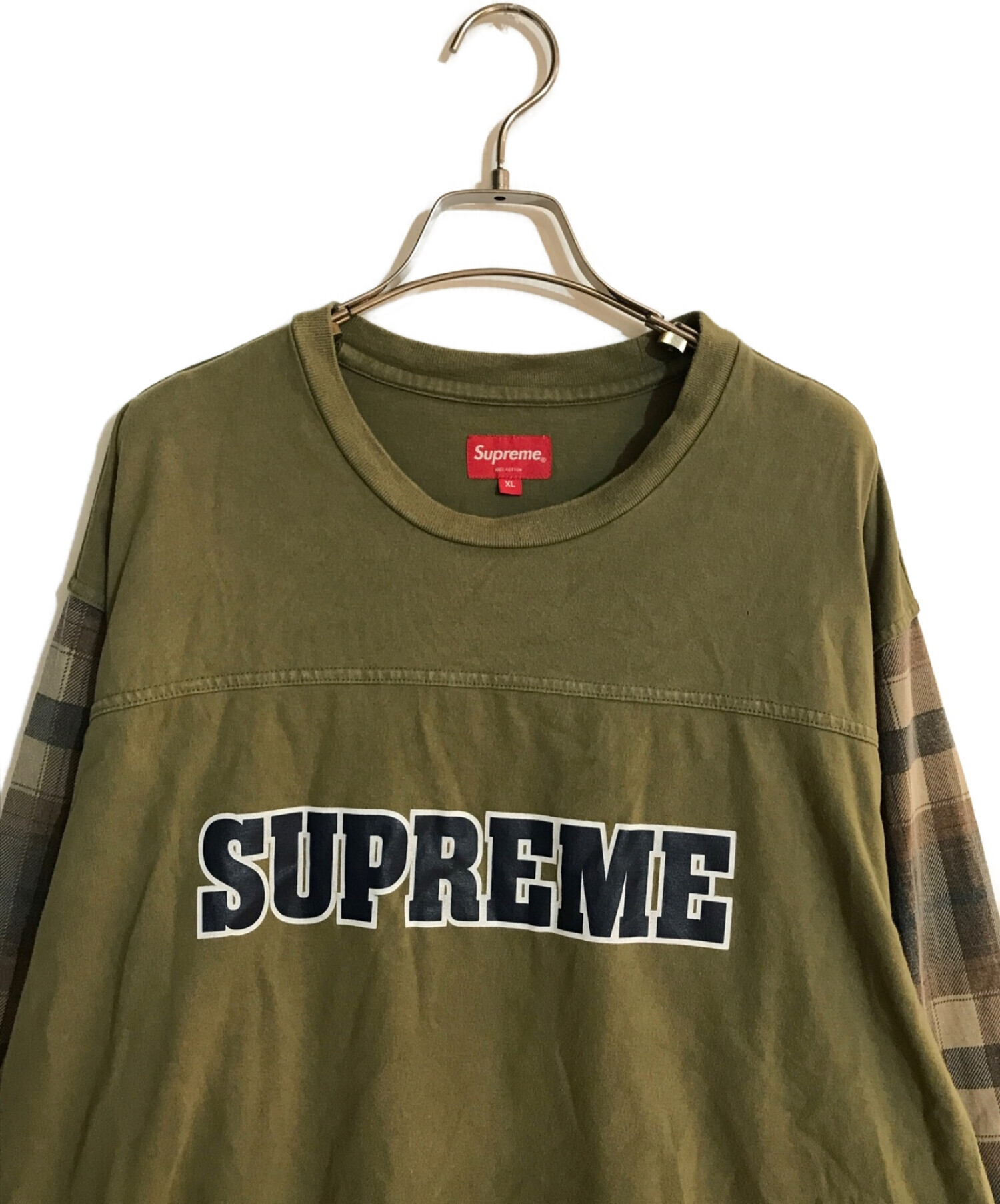 中古・古着通販】Supreme (シュプリーム) PLAID SLEEVE L/S グリーン