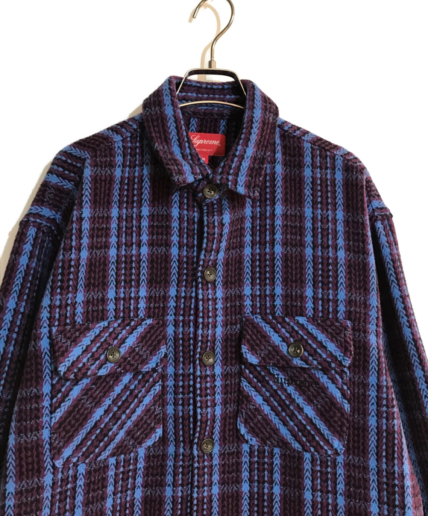 SUPREME (シュプリーム) HEAVY FLANNEL SHIRT/ヘビーウェイトフランネルシャツ パープル サイズ:SIZE M