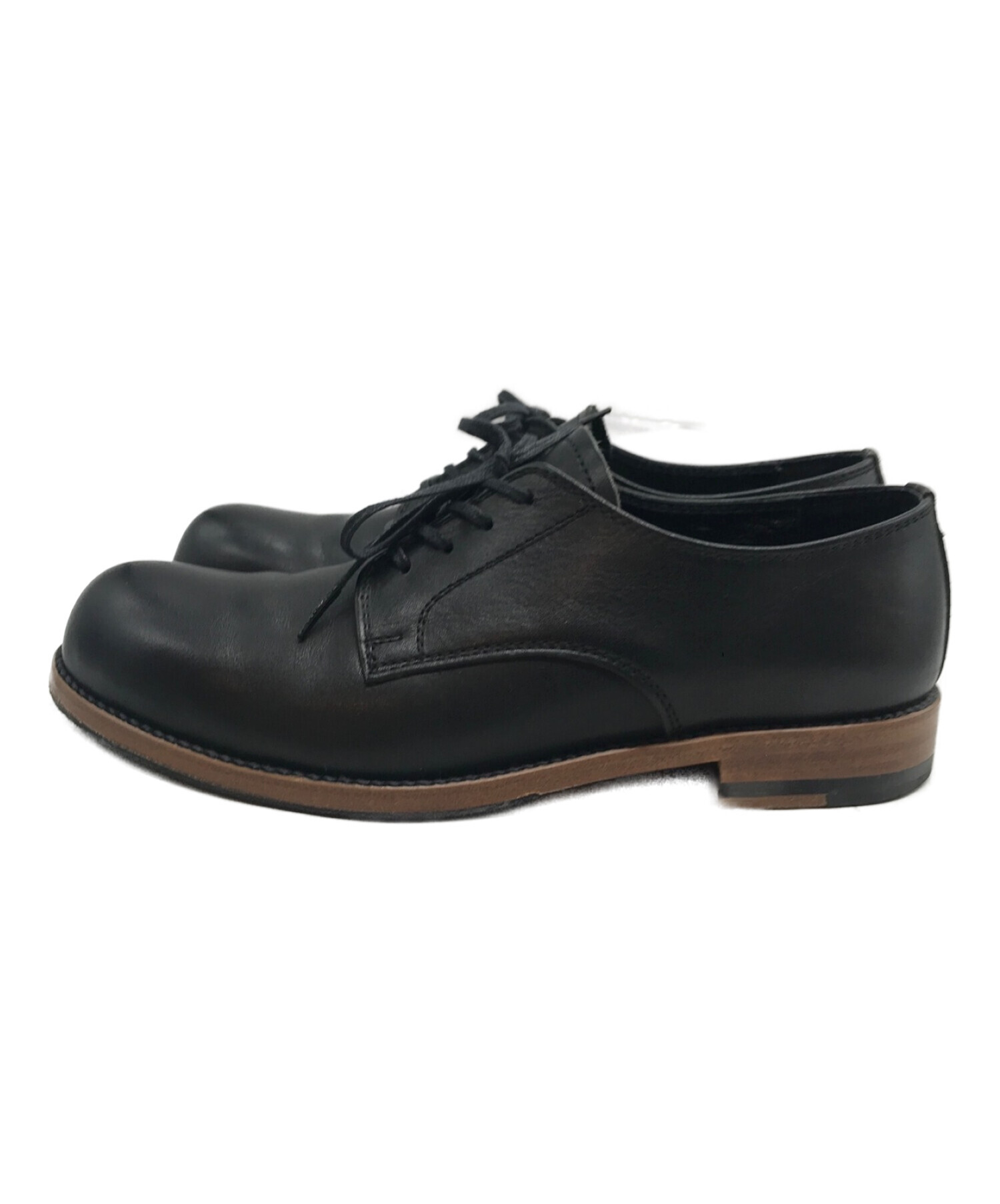 PADRONE (パドローネ) DERBY PLAIN TOE SHOES/ダービー プレーントゥシューズ ブラック サイズ:40