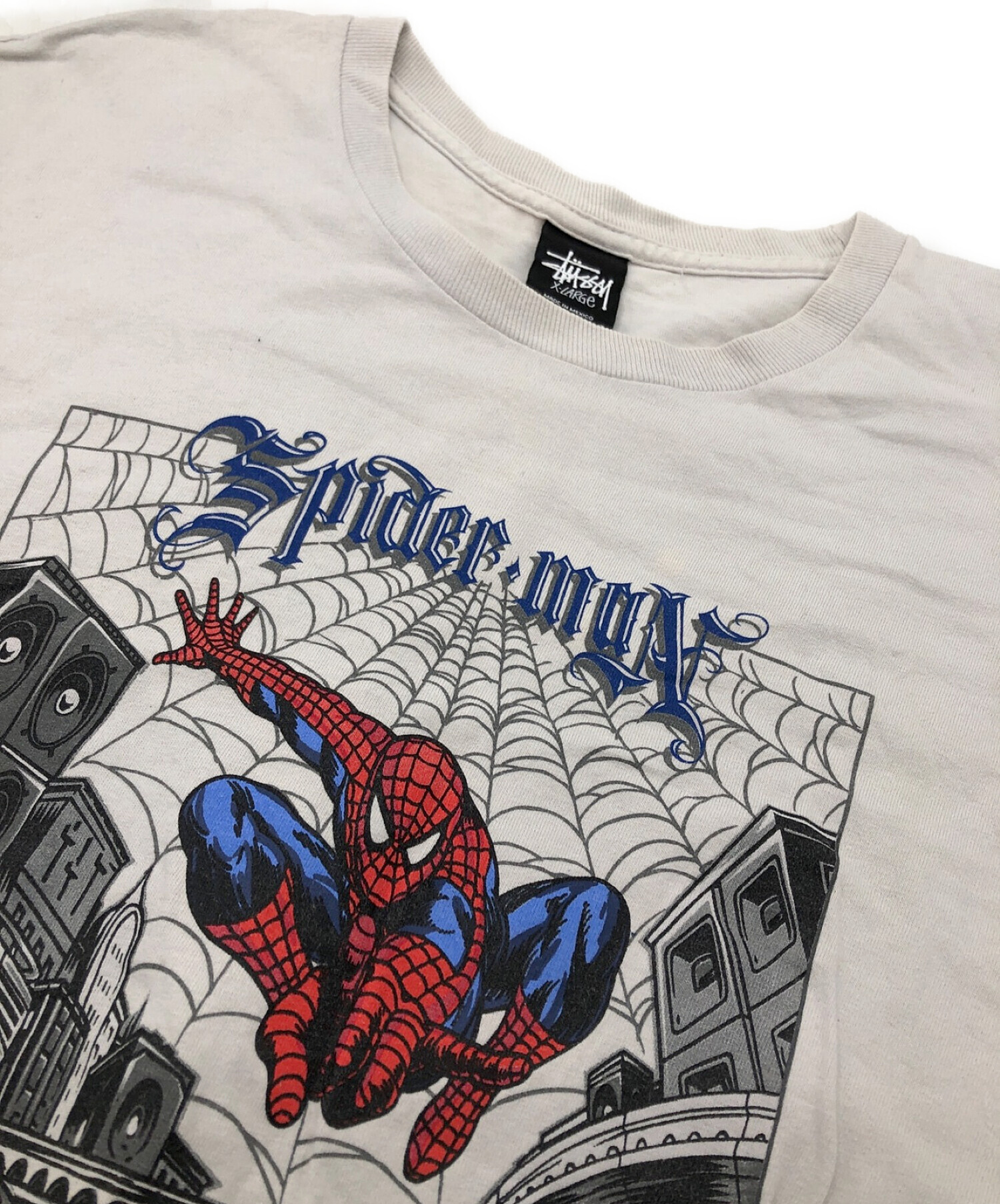 stussy (ステューシー) MARVEL (マーベル) スパイダーマンプリントTシャツ グレー サイズ:XL