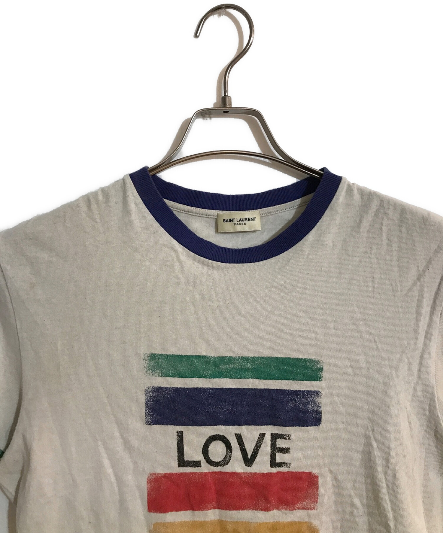 中古・古着通販】Saint Laurent Paris (サンローランパリ) 22SS LOVEリンガーTシャツ グレー  サイズ:S｜ブランド・古着通販 トレファク公式【TREFAC FASHION】スマホサイト