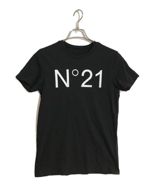 N°21 (ヌメロヴェントゥーノ) ロゴTシャツ ブラック サイズ:Size 16 レディース Tシャツ/半袖カットソー 中古・古着