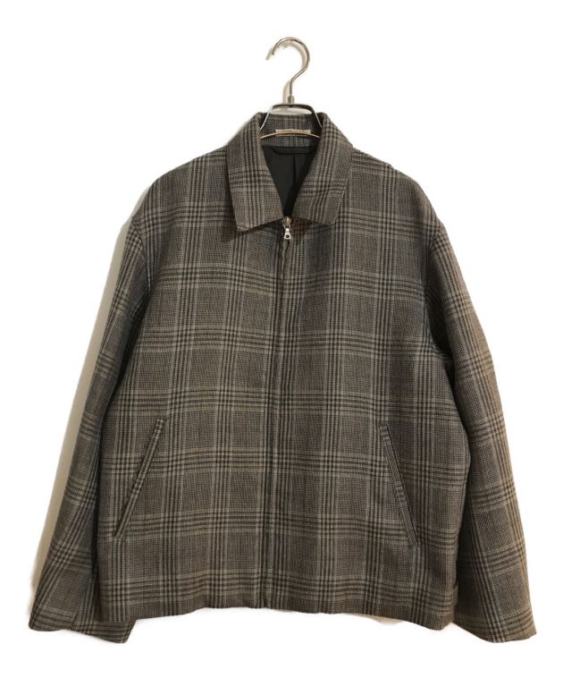 AURALEE (オーラリー) DOUBLE FACE CHECK ZIP BLOUSON/ダブルフェイスチェックジップブルゾン グレー サイズ:3