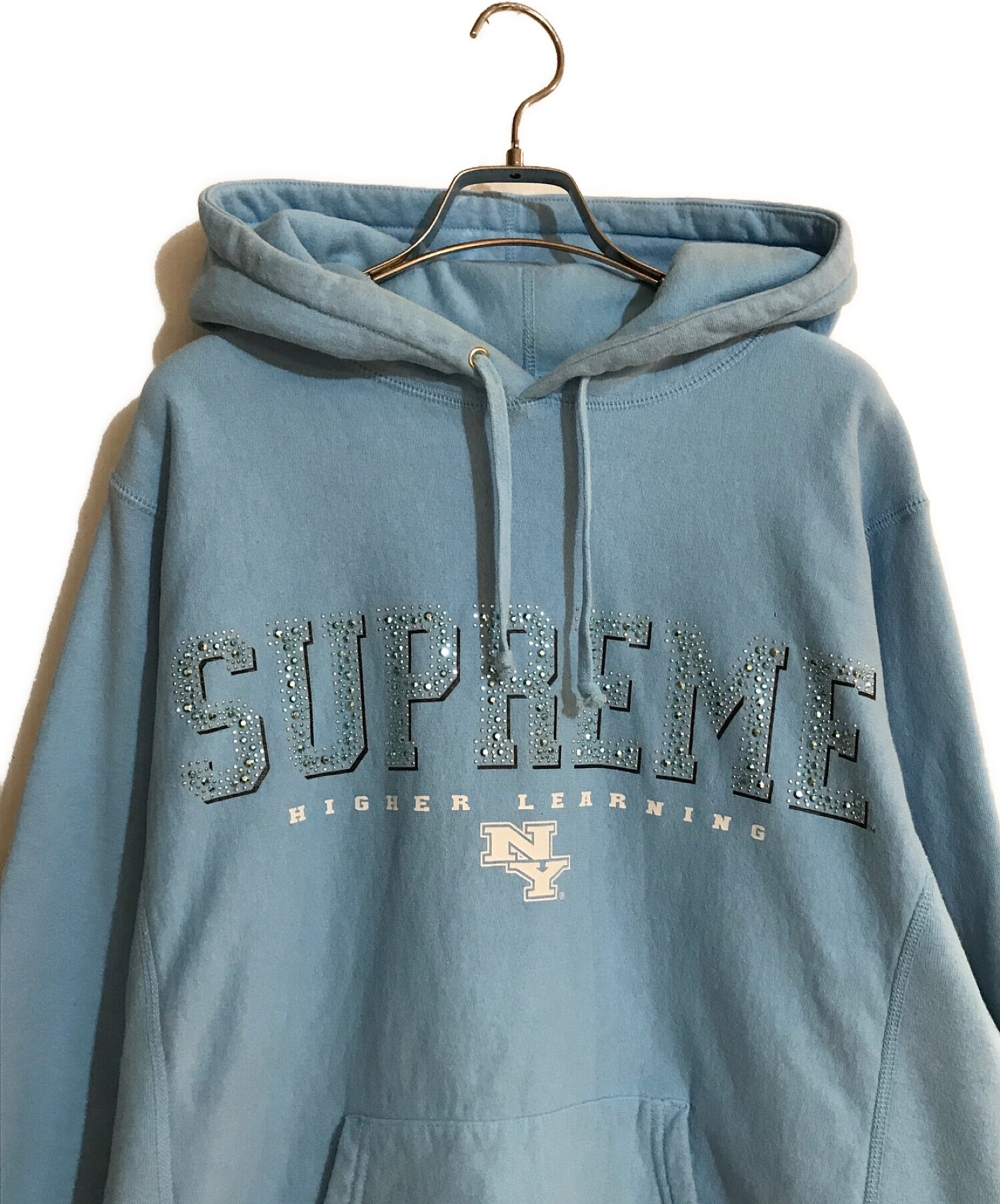 Supreme gems hooded store sweatshirt ice blue