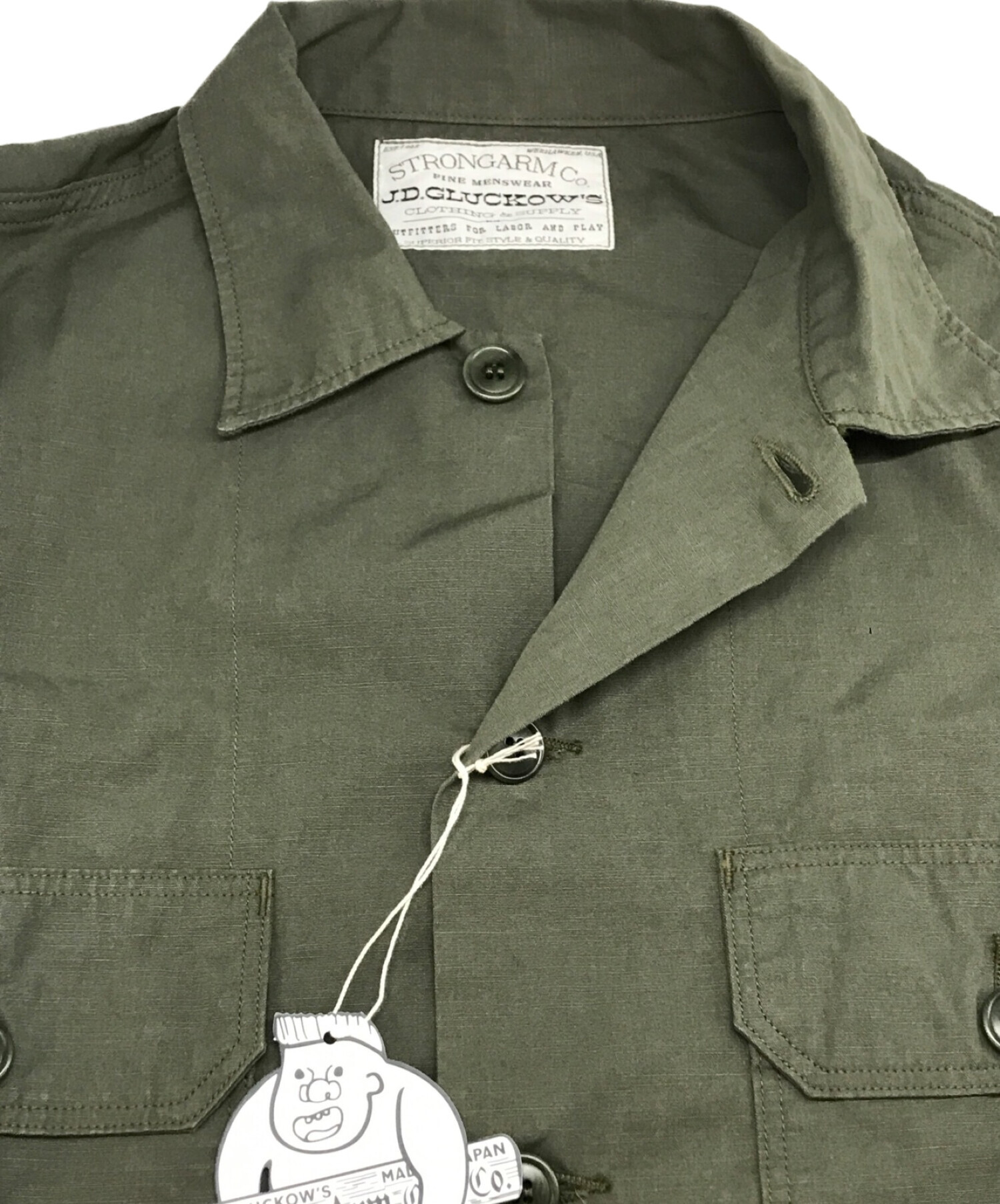 JOHN GLUCKOW by WAREHOUSE (ジョングラッコーバイウェアハウス) 1960s PX Poplin Shirt/1960年代  グリーン サイズ:42