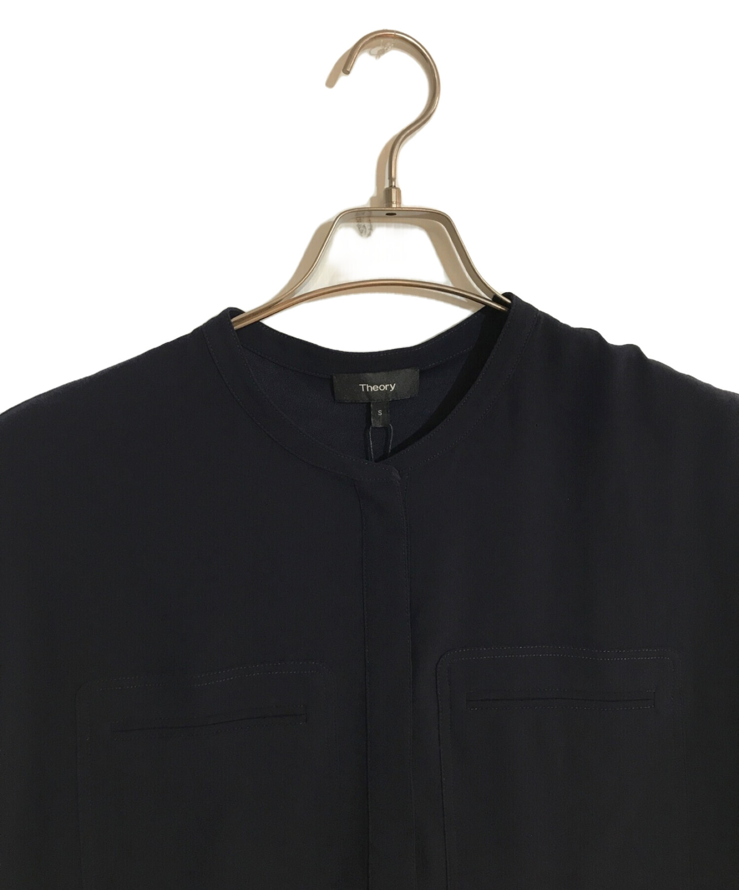 theory (セオリー) Powder Crepe UTL Shirt ノースリーブシャツ ネイビー サイズ:S 未使用品