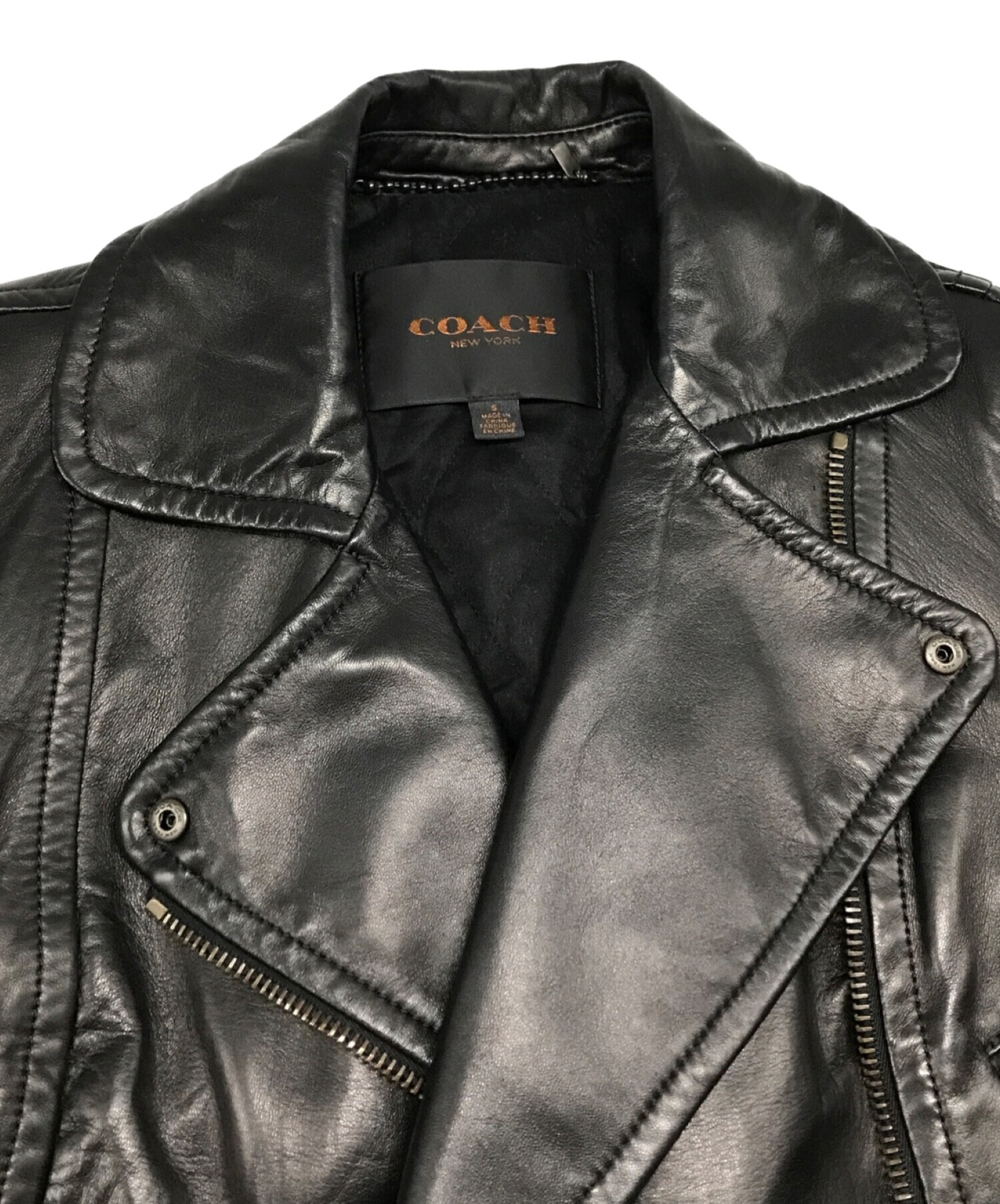 中古・古着通販】COACH (コーチ) シープレザーライダースジャケット