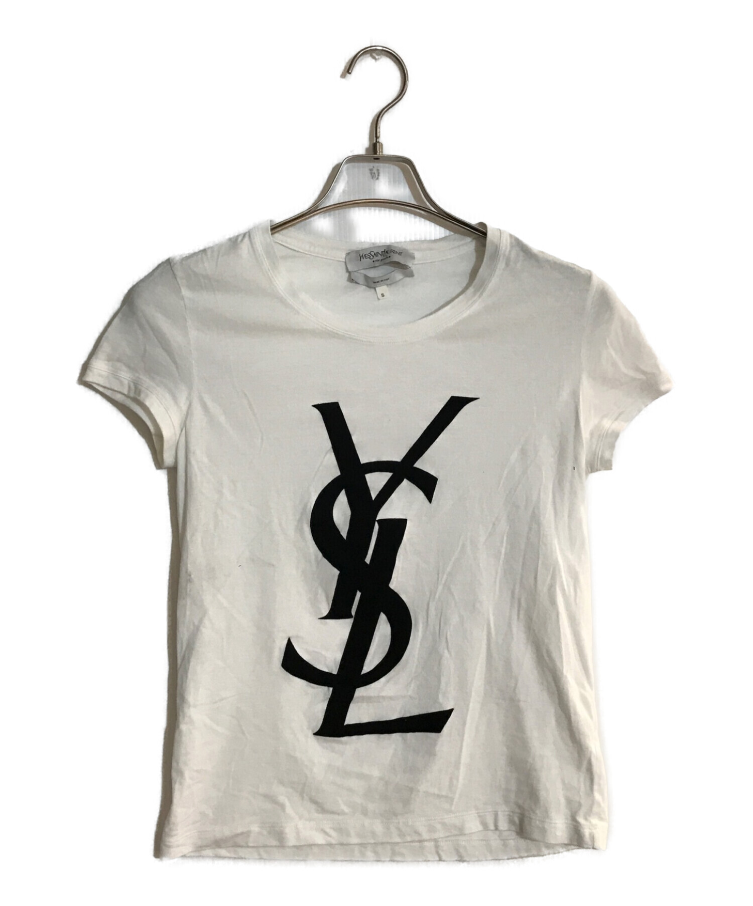 Yves Saint Laurent (イヴサンローラン) フロッキープリントｔシャツ ホワイト サイズ:SIZE S