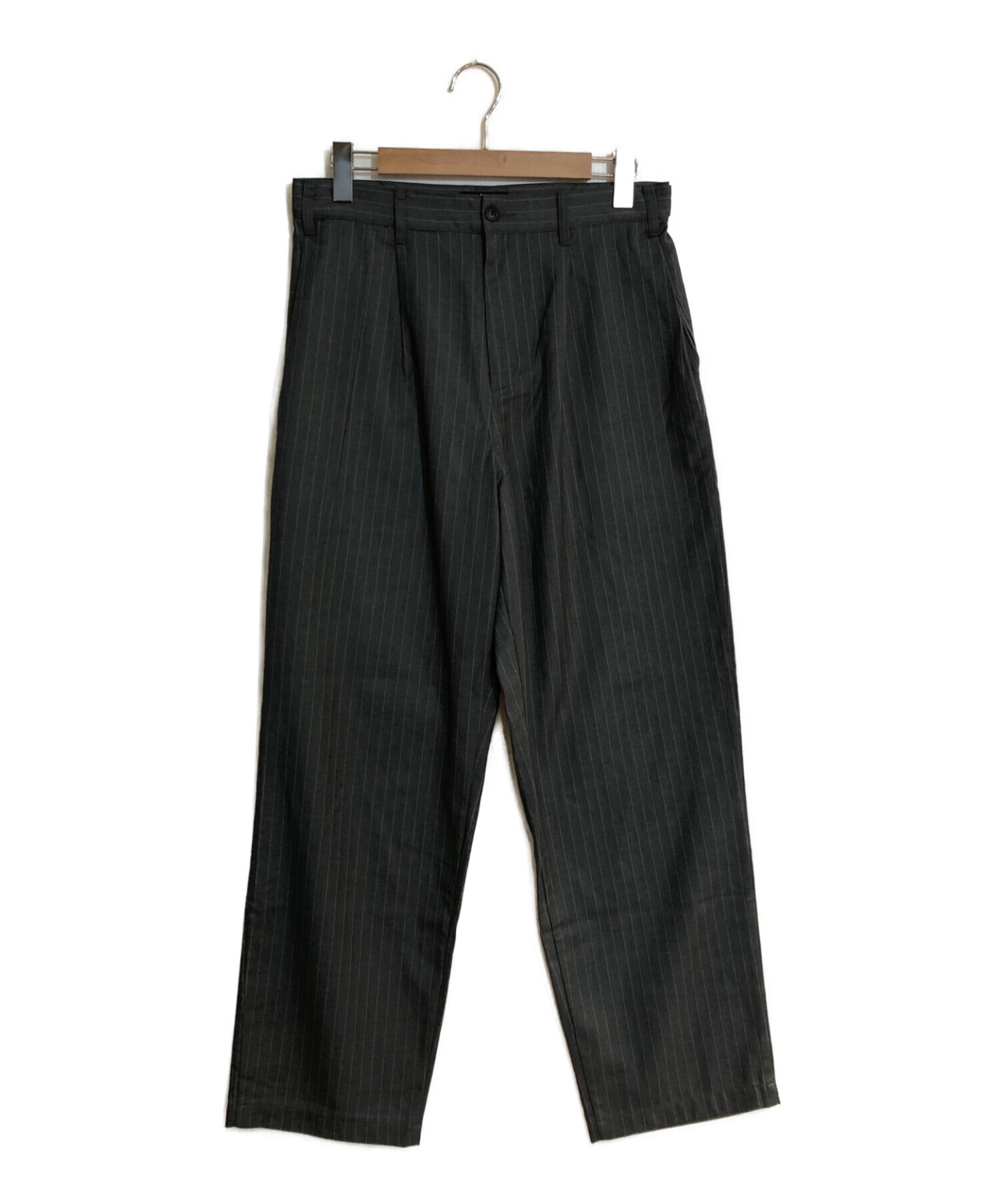 stussy (ステューシー) striped volume pleated trouser/ストライプボリュームプリーツトラウザー グレー  サイズ:SIZE 76cm (W30)