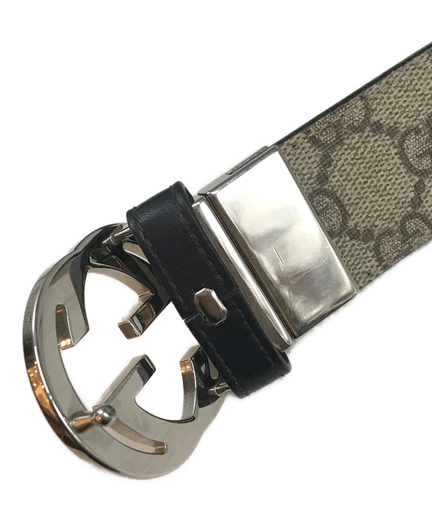 中古・古着通販】GUCCI (グッチ) GGインターロッキングレザーベルト