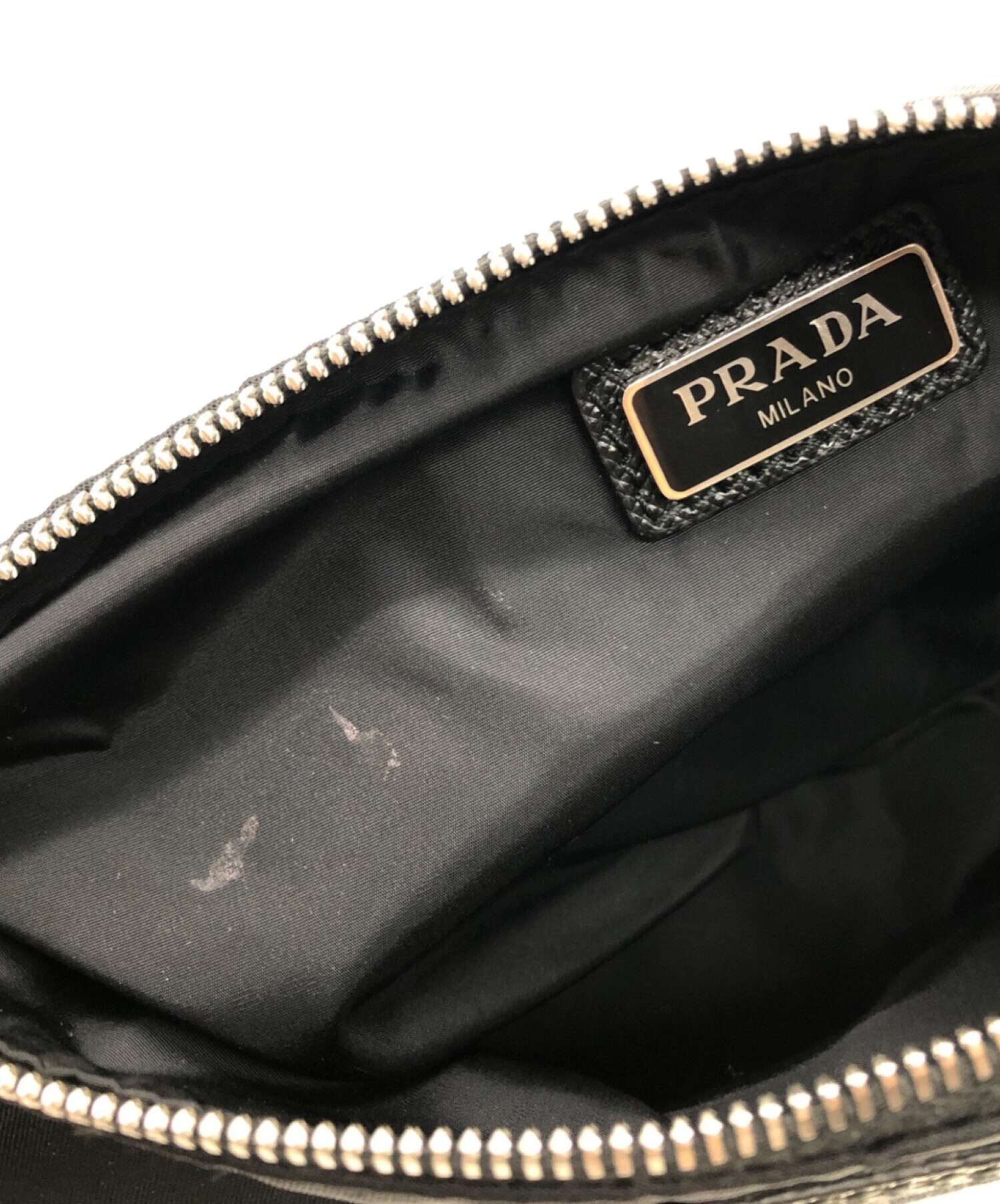 PRADA (プラダ) ナイロン クラッチ フラットポーチ バッグインバッグ ブラック