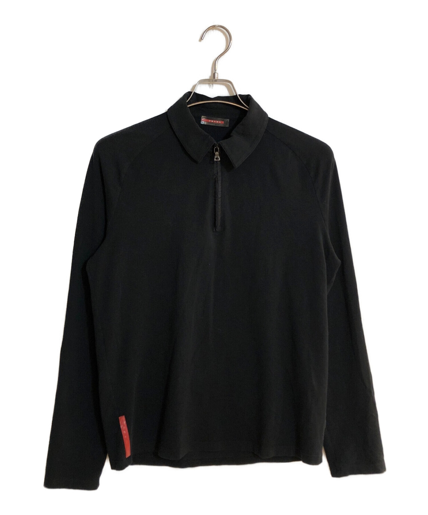 PRADA SPORTS (プラダスポーツ) ハーフジップカットソー ブラック サイズ:SIZE M