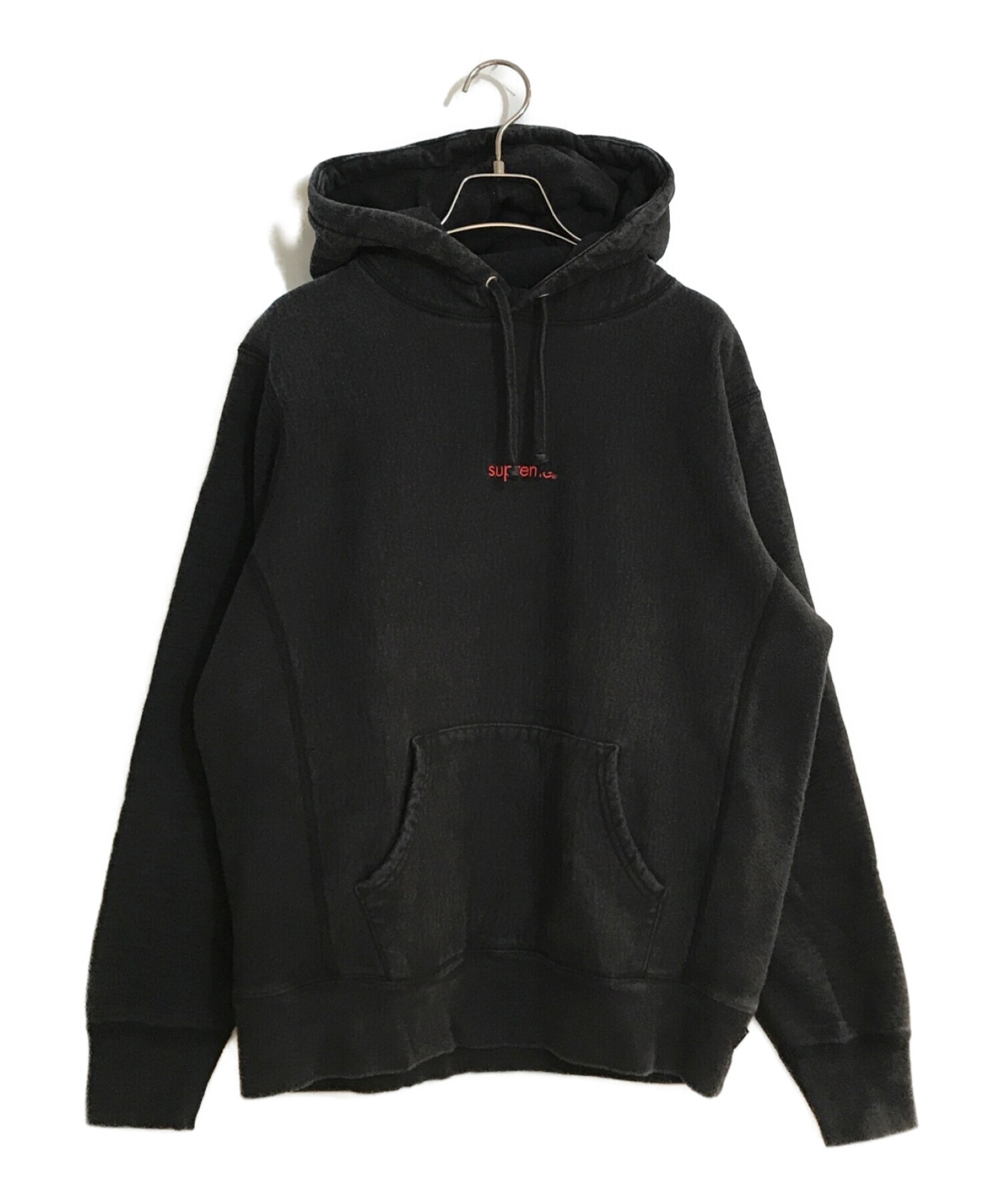 Supreme (シュプリーム) Micro Logo Hooded Sweatshirt/マイクロロゴフーデットスウェットシャツ ブラック  サイズ:SIZE S