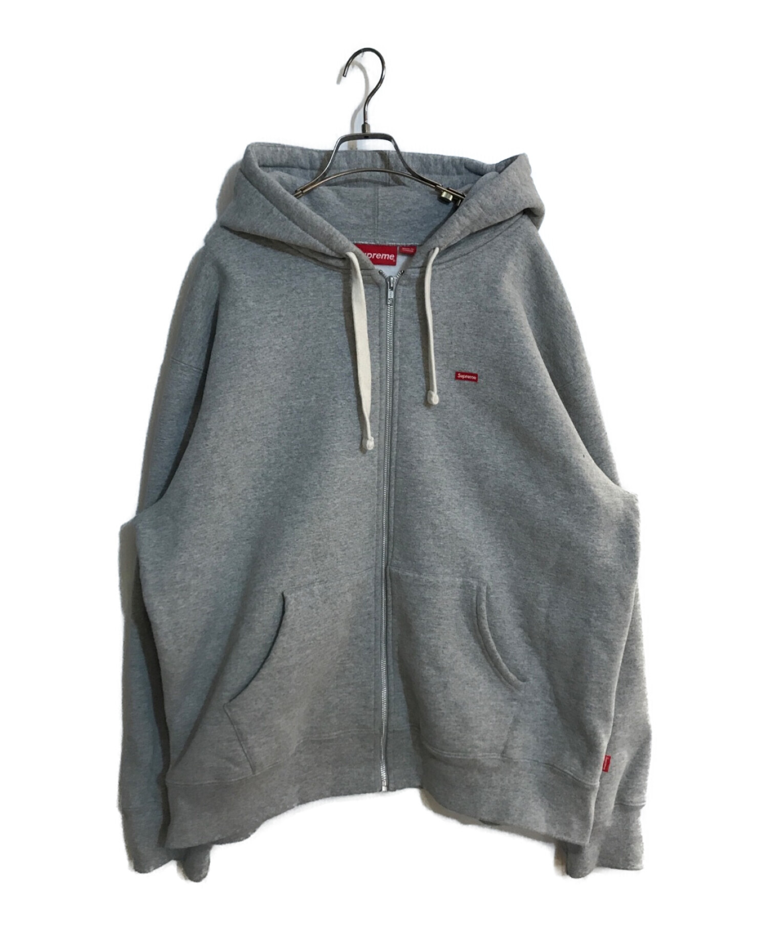 SUPREME (シュプリーム) small box zip up sweatshirt/スモールボックスジップアップスウェットシャツ グレー  サイズ:SIZE L