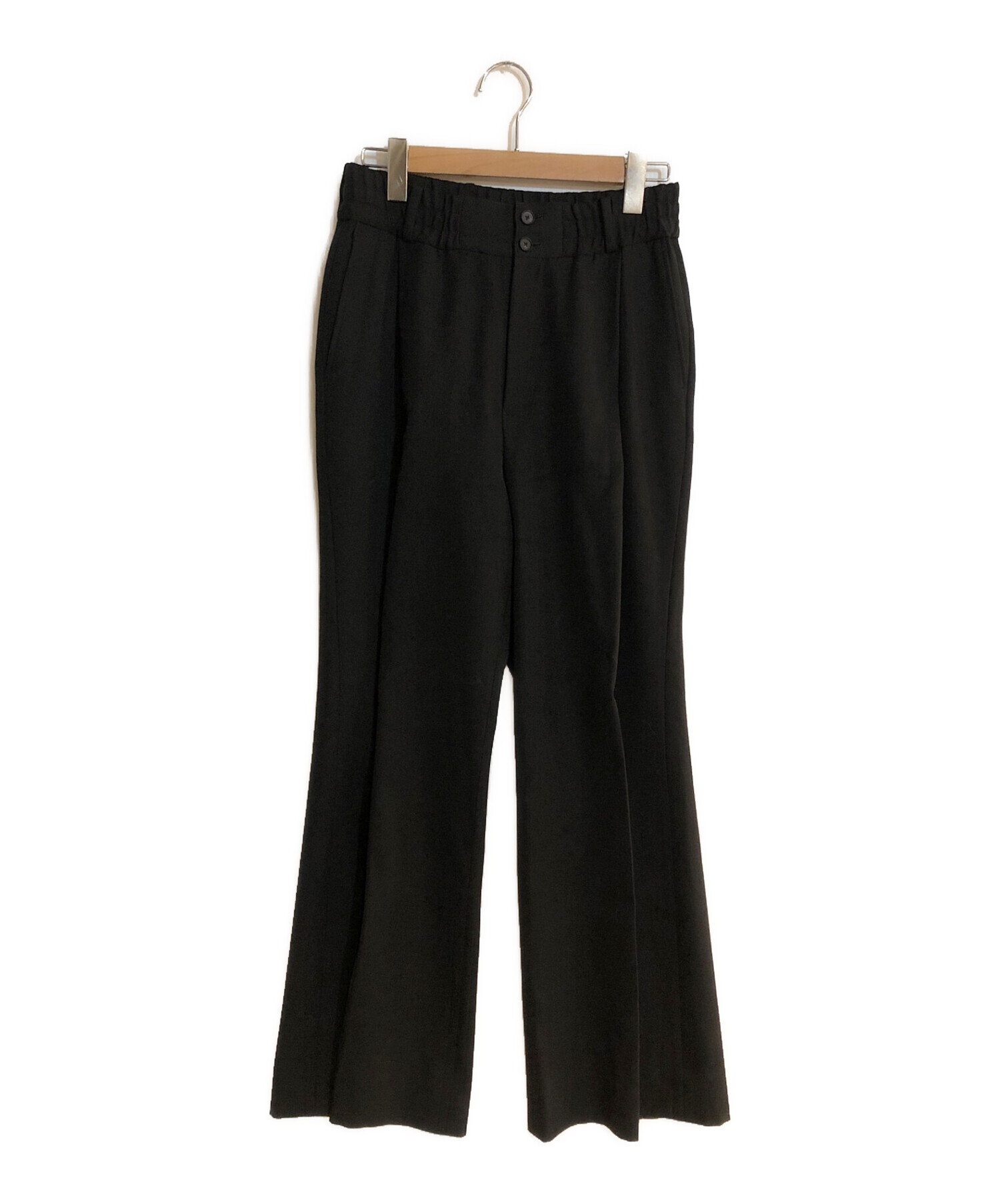 SUBLATIONS (サブレーションズ) HEAVY WOOL GABARDINE FLARE EASY  TROUSERS/ヘビーウールギャバジンフレアイージートラウザーズ ブラック サイズ:SIZE 1