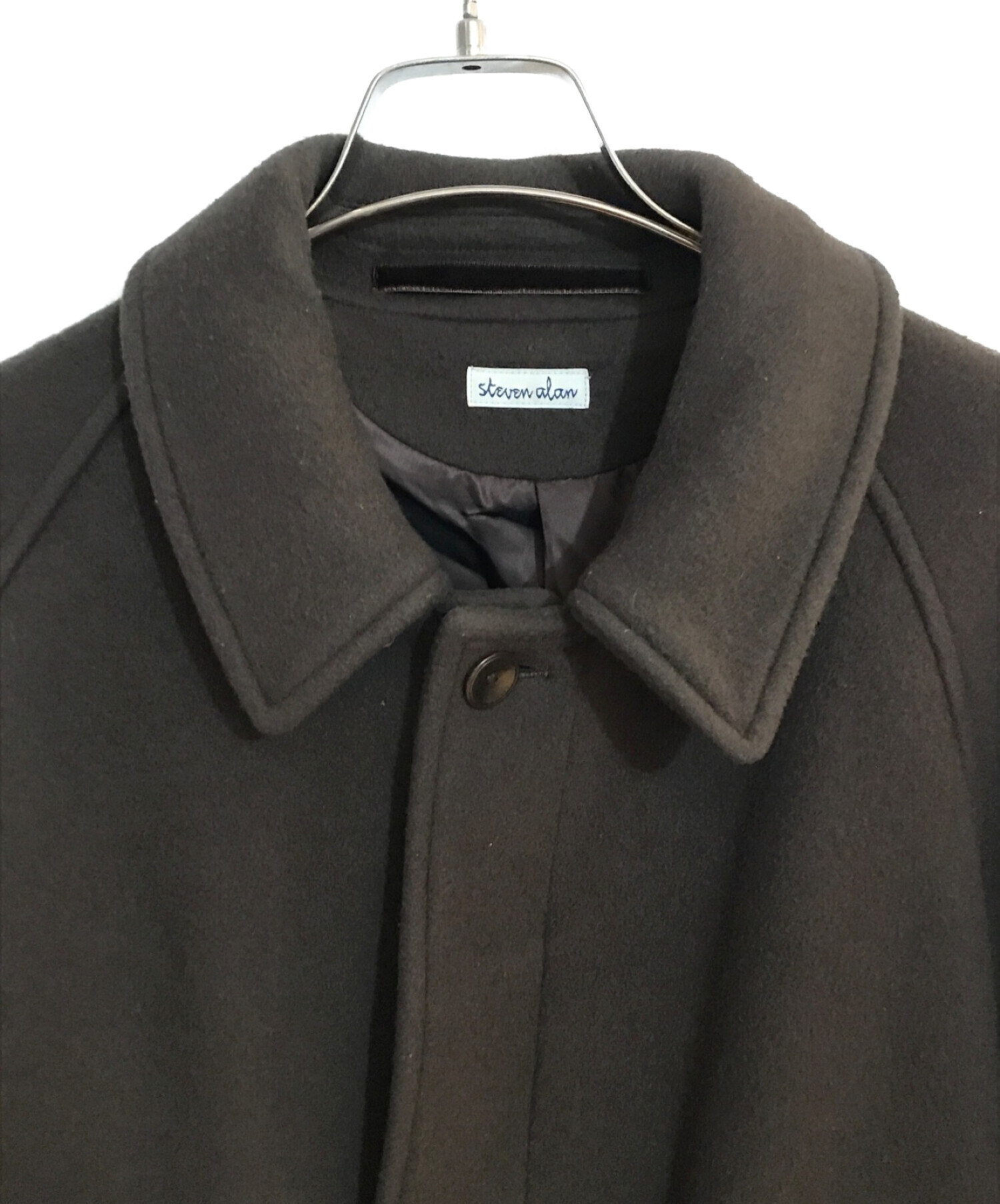 STEVEN ALAN (スティーブンアラン) MELTON PATCH BAL COLLAR COAT/メルトンパッチバルカラーコート ブラウン  サイズ:L