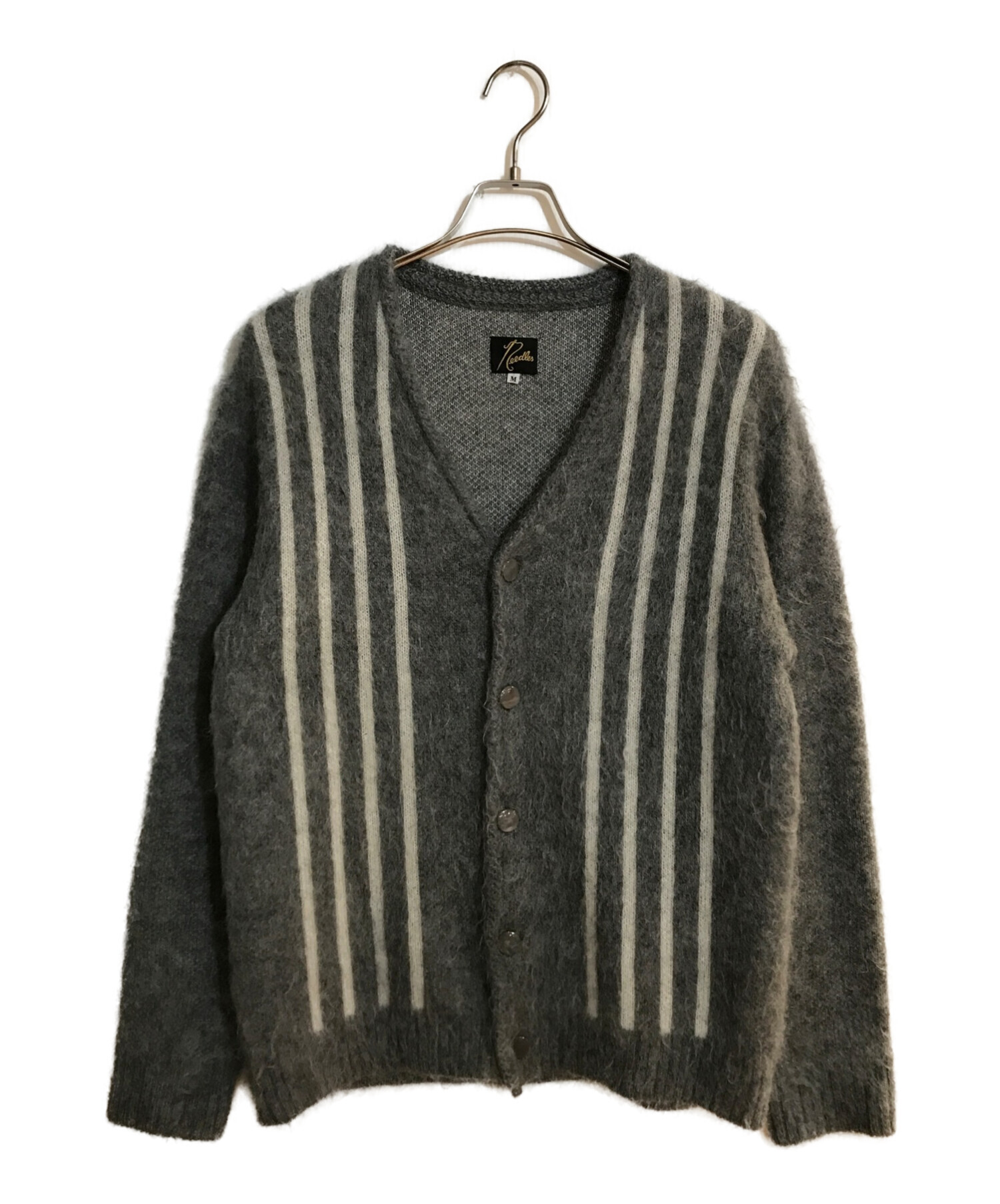 Needles (ニードルズ) JOURNAL STANDARD (ジャーナルスタンダード) MOHEAR MIX ELBOW PATCH  CARDIGAN JSSP グレー サイズ:M