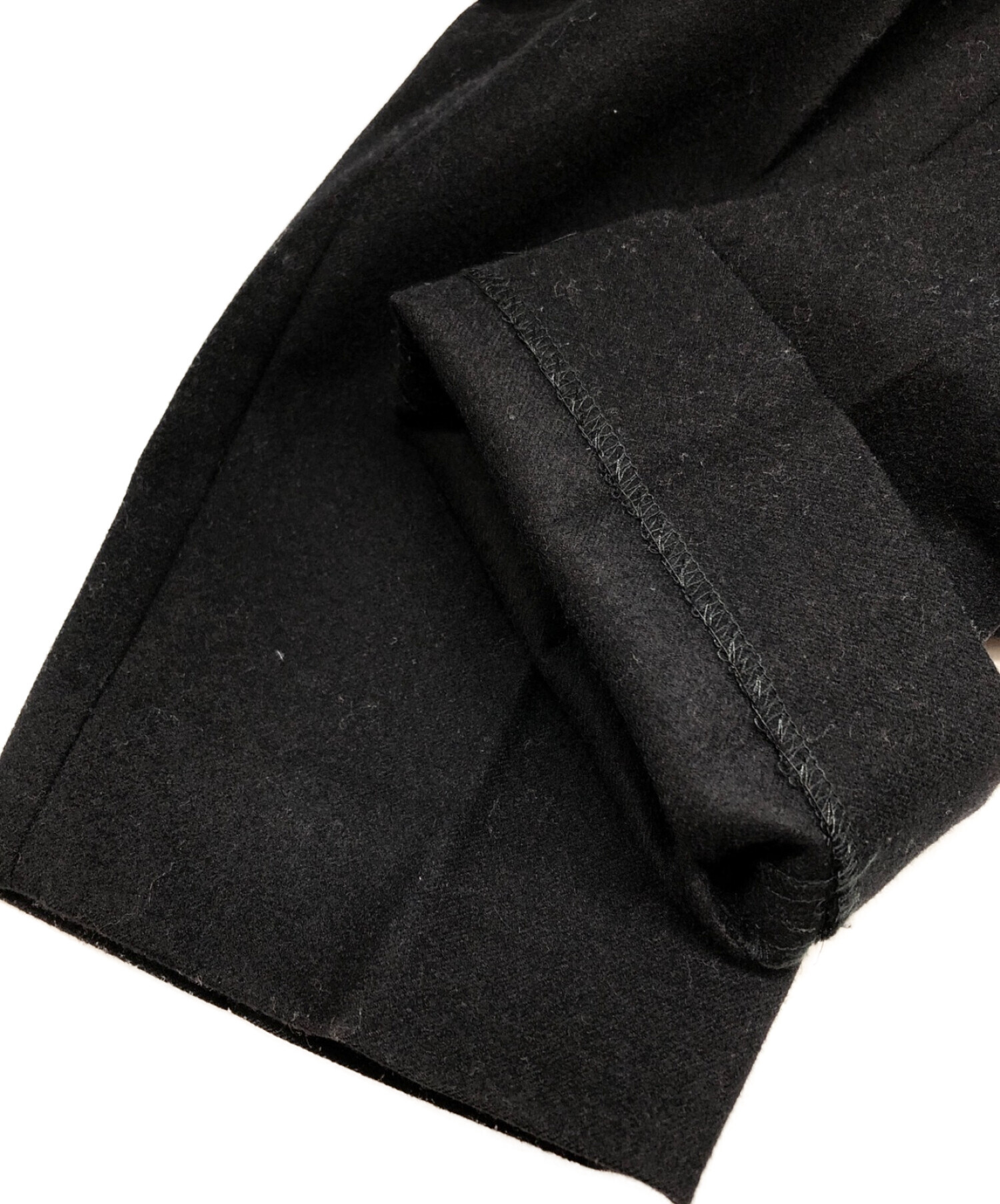 MARKAWARE (マーカウェア) FRONT PLEATS PEGTOP ORGANIC WOOL SURVIVAL CLOTH/ロント プリーツ  ペグトップ オーガニック ウール サバイバル クロス ブラック サイズ:2