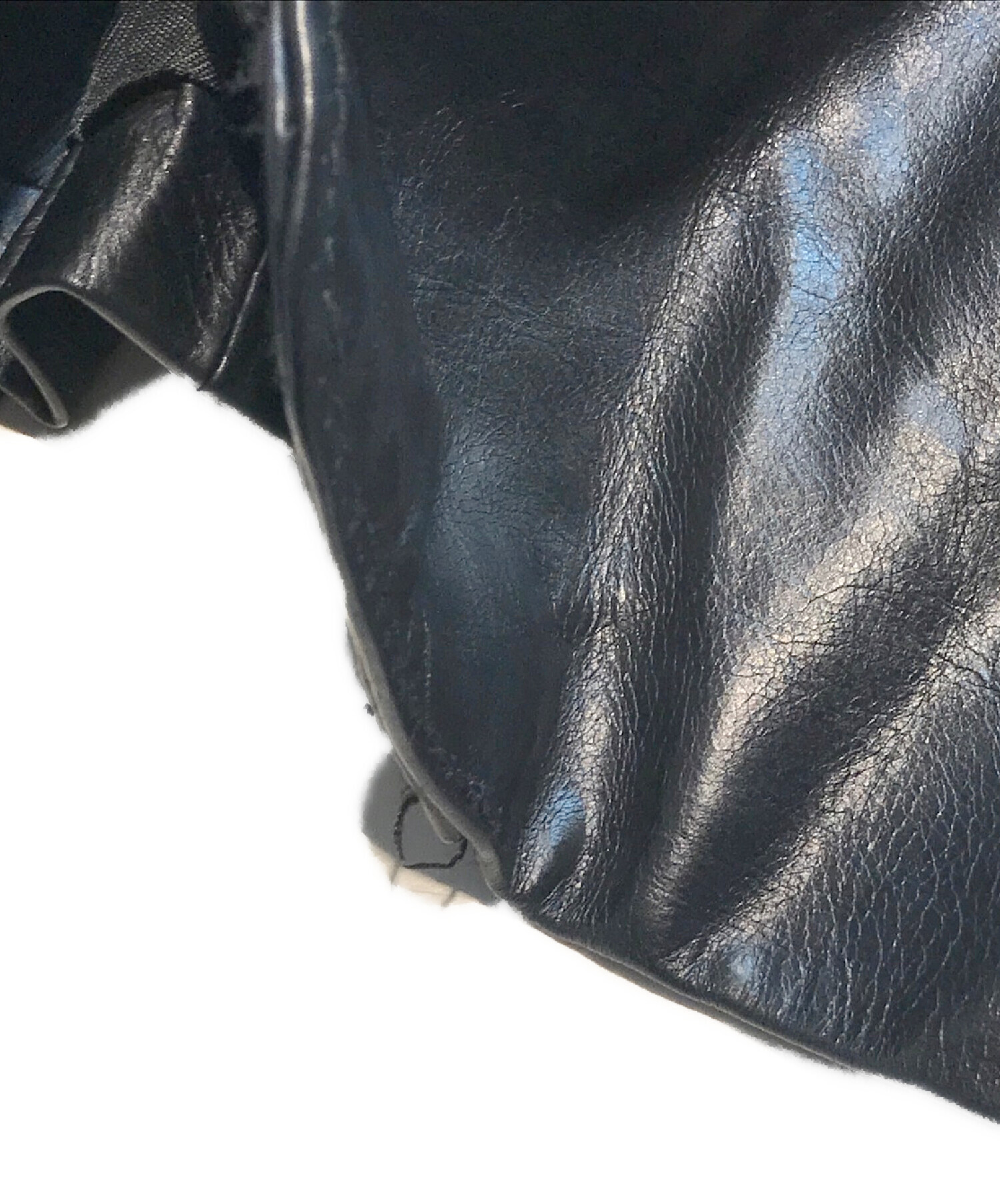 ANN DEMEULEMEESTER (アンドゥムルメステール) レザージャケット ブラック サイズ:SIZE 38