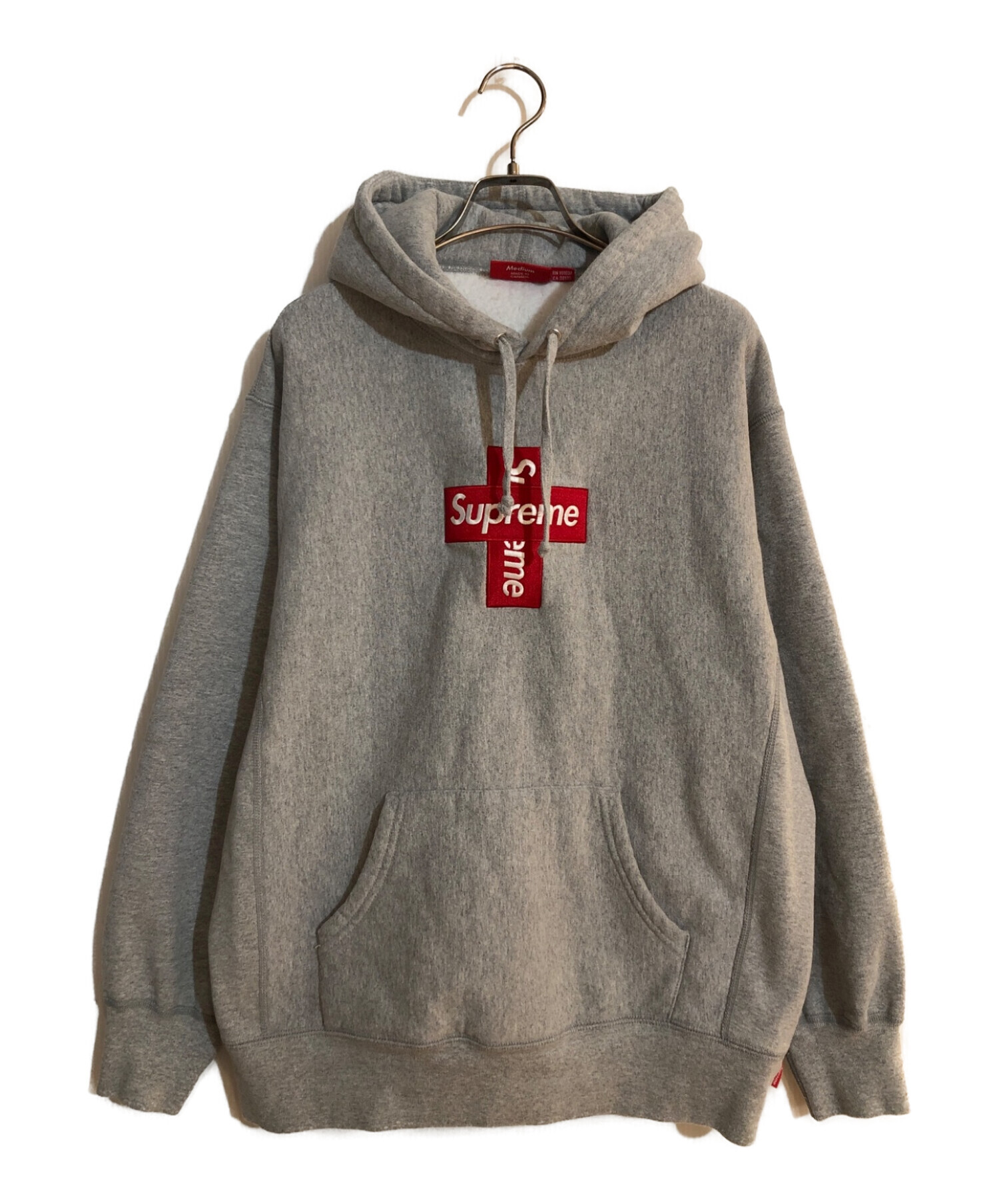 Supreme (シュプリーム) 20FW Cross Box Logo Hooded Sweatshirt/クロス ボックス ロゴ フーデッド  スウェットシャツ グレー サイズ:M