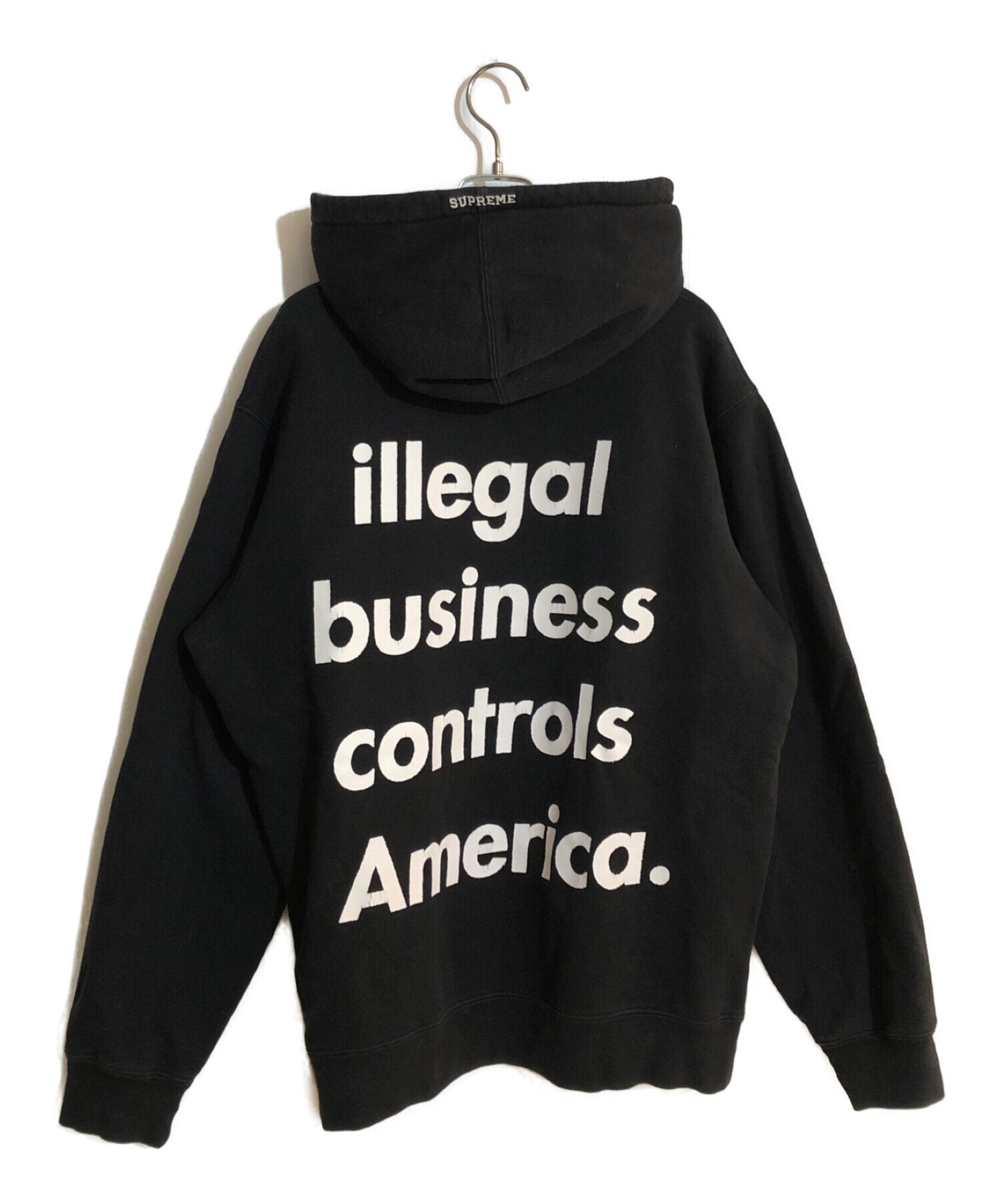 SUPREME (シュプリーム) Illegal Business Hooded Sweatshirt/イリーガルビジネスフーデッドスウェットシャツ  ブラック サイズ:SIZE L