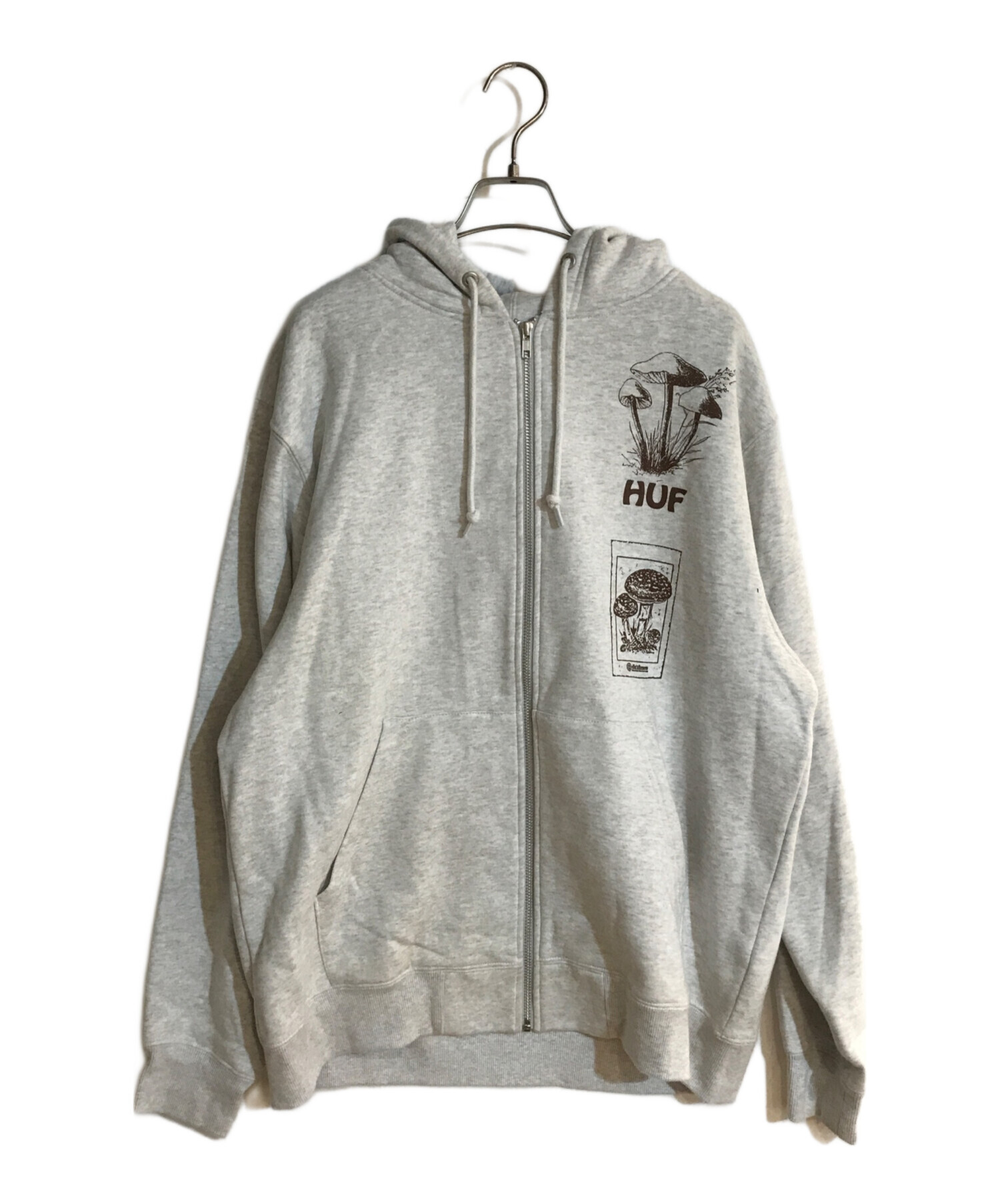 HUF (ハフ) ジップパーカー ライトグレー サイズ:SIZE L