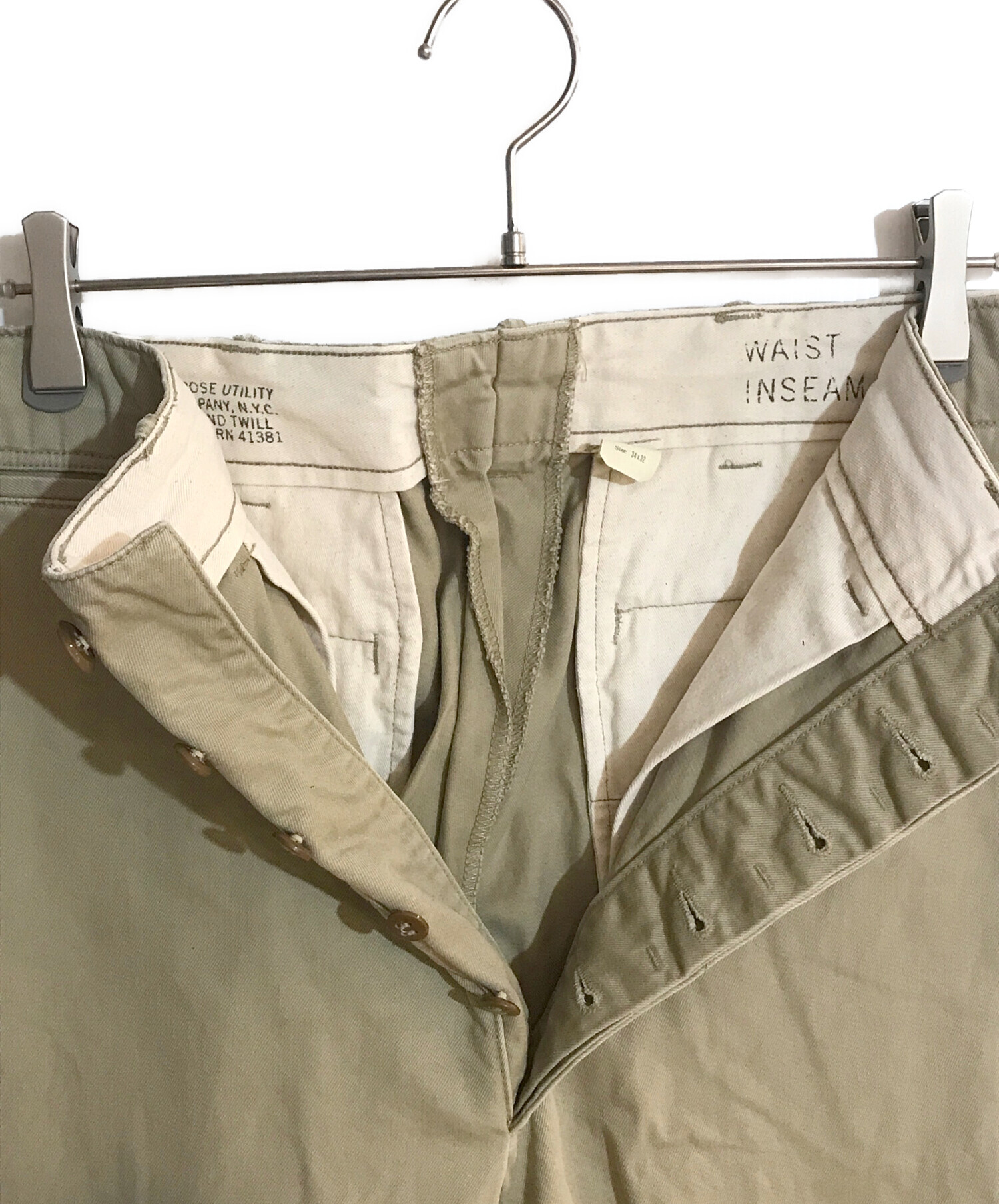 中古・古着通販】RRL (ダブルアールエル) Garment Dyed Officer's Trousers/ガーメントダイオフィサートラウザーズ  ベージュ サイズ:34×32 未使用品｜ブランド・古着通販 トレファク公式【TREFAC FASHION】スマホサイト