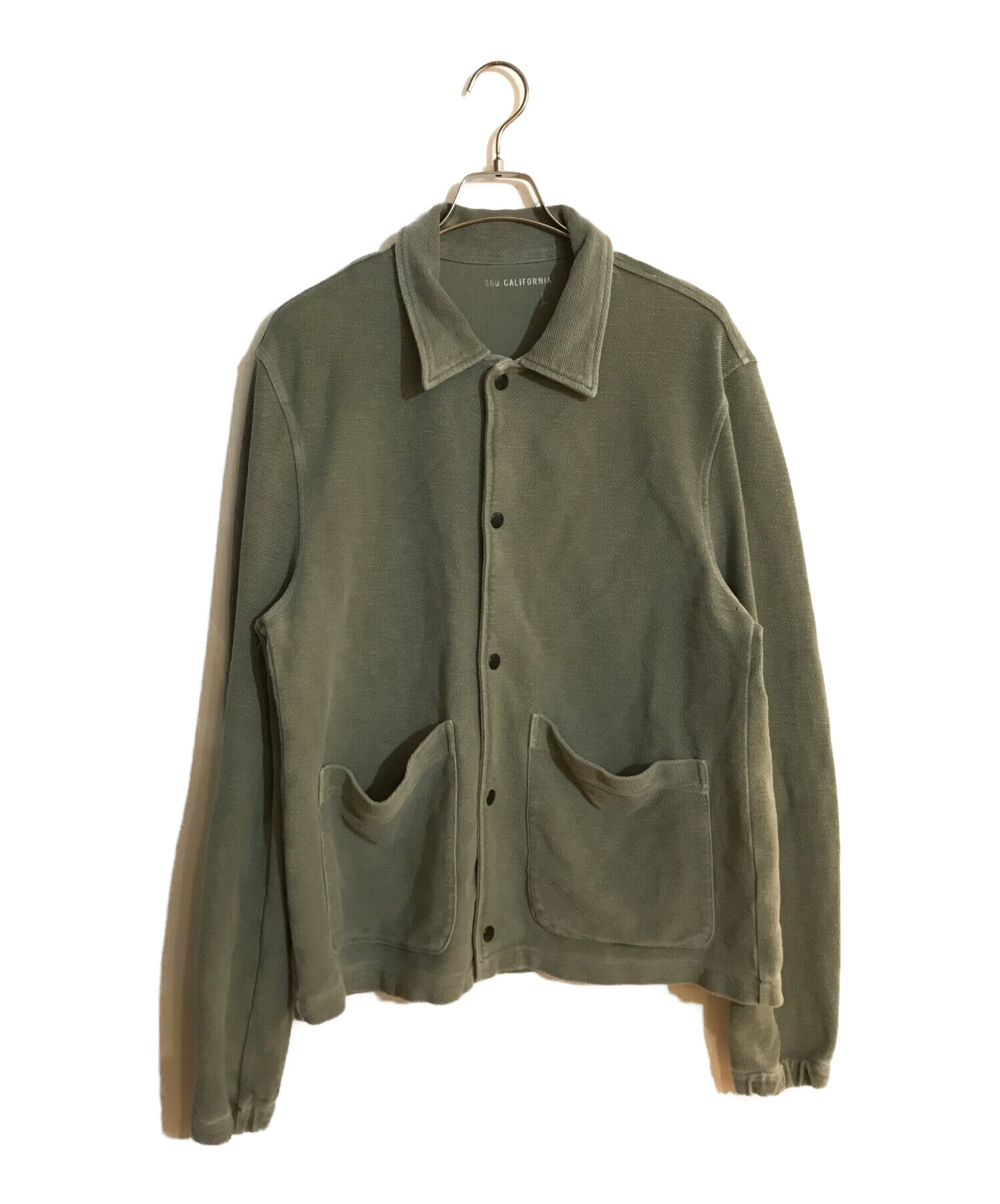 JOURNAL STANDARD (ジャーナルスタンダード) TWILL BACK TERRY SNAP FRONT JACKET グリーン  サイズ:SIZE　L