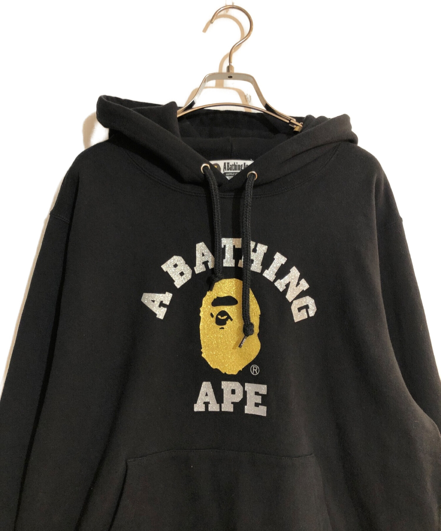 中古・古着通販】A BATHING APE (アベイシングエイプ) Logo Hoody/ロゴフーディ ブラック サイズ:L｜ブランド・古着通販  トレファク公式【TREFAC FASHION】スマホサイト