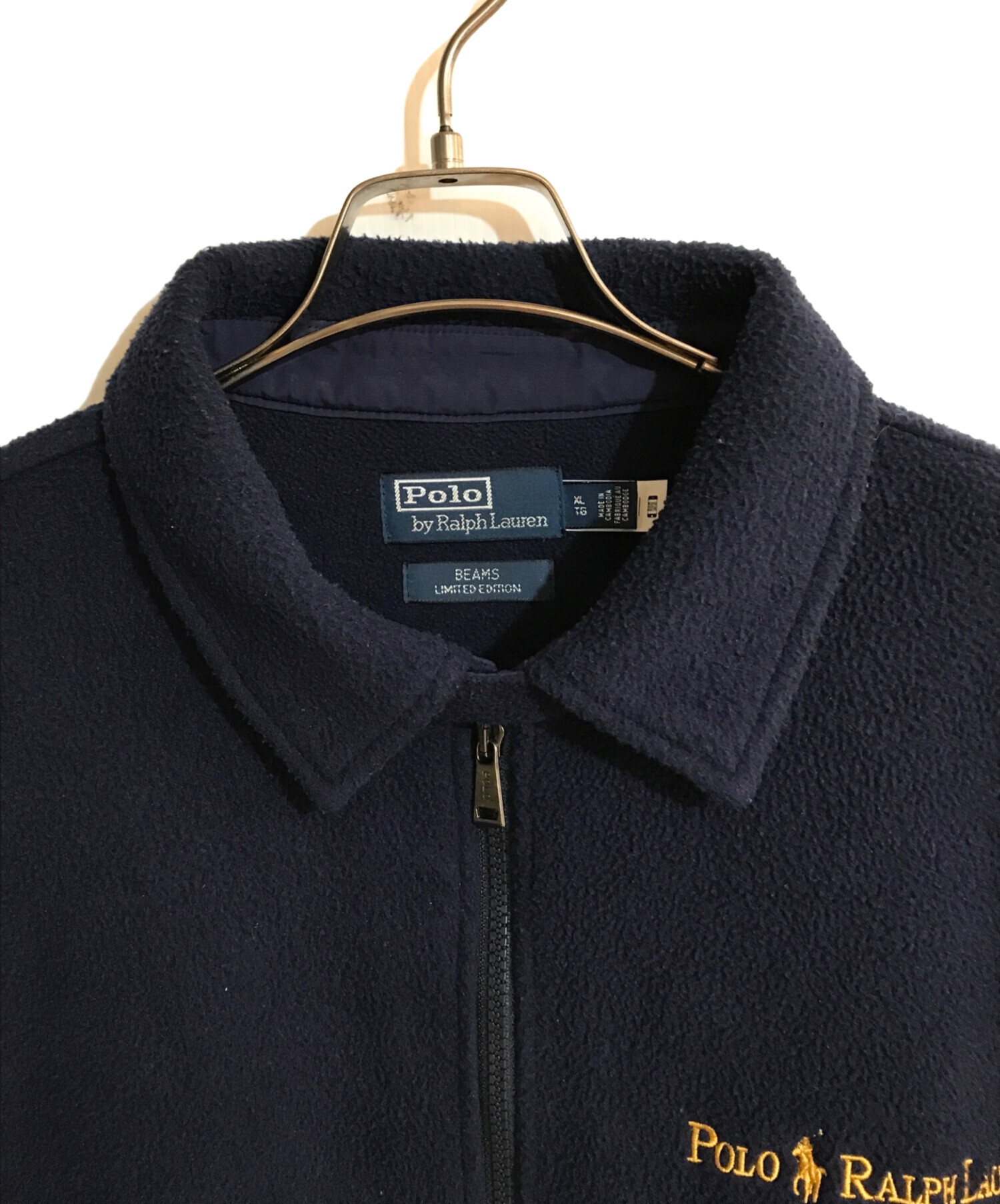 POLO RALPH LAUREN BEAMS (ビームス) Navy and Gold Logo Collection FLEECE  JACKET/ネイビーアンドゴールドロゴコレクションフリースジャケット ネイビー サイズ:XL