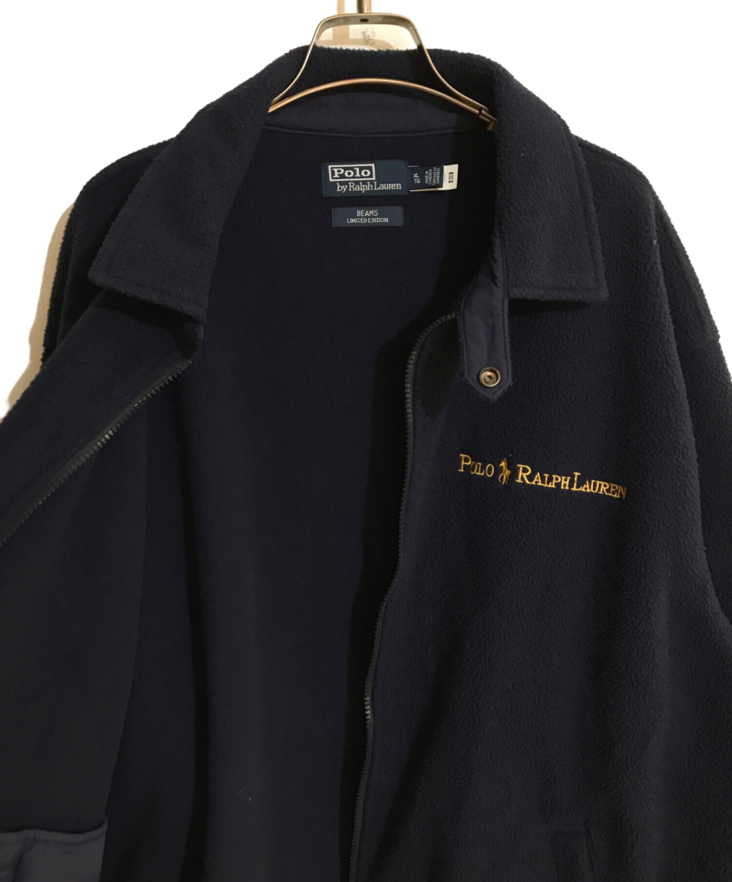 POLO RALPH LAUREN BEAMS (ビームス) Navy and Gold Logo Collection FLEECE  JACKET/ネイビーアンドゴールドロゴコレクションフリースジャケット ネイビー サイズ:XL