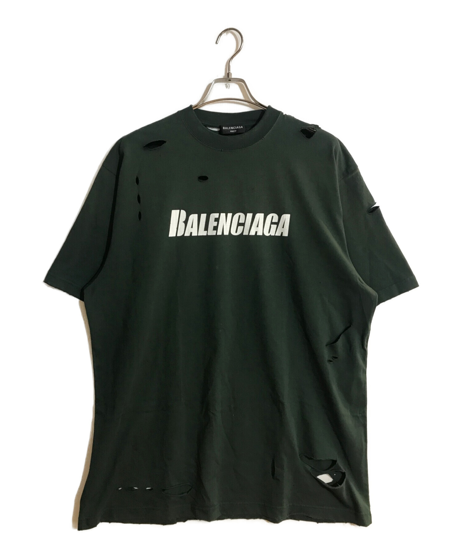 中古・古着通販】BALENCIAGA (バレンシアガ) Caps Destroyed Flatground Tee グリーン サイズ:SIZE  XS｜ブランド・古着通販 トレファク公式【TREFAC FASHION】スマホサイト