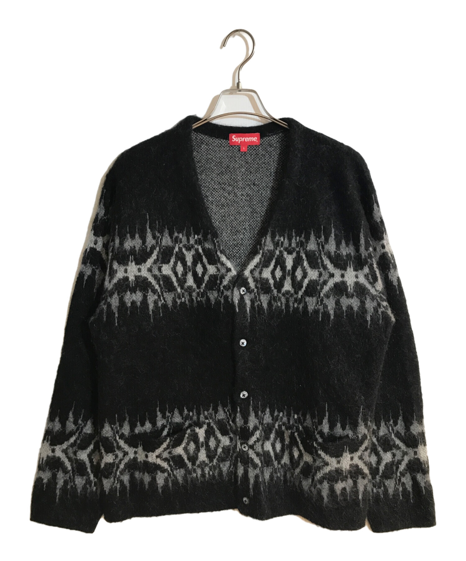 Supreme (シュプリーム) Abstract Stripe Cardigan ブラック サイズ:L