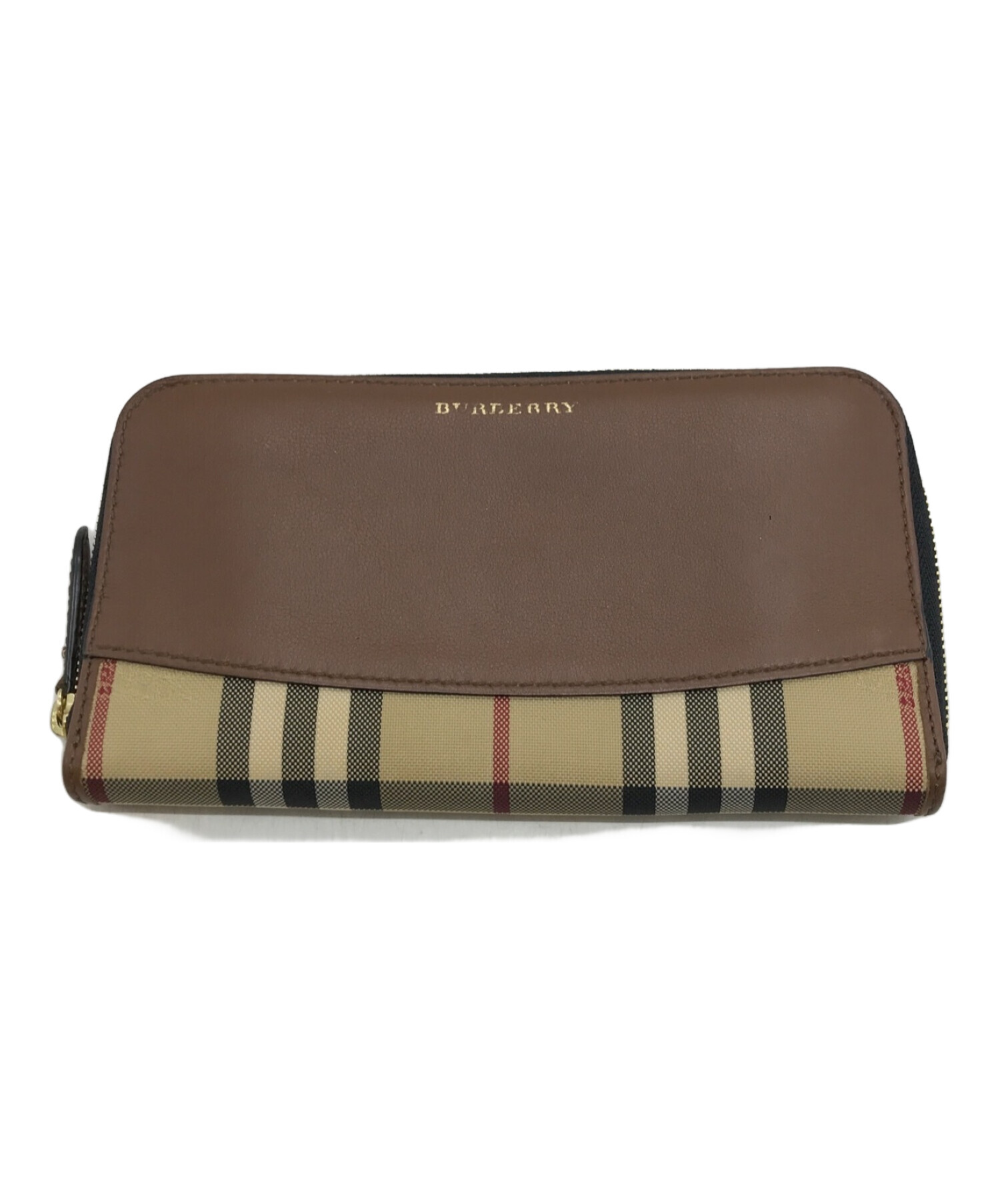 BURBERRY (バーバリー) シャドーホースラウンドジップ長財布