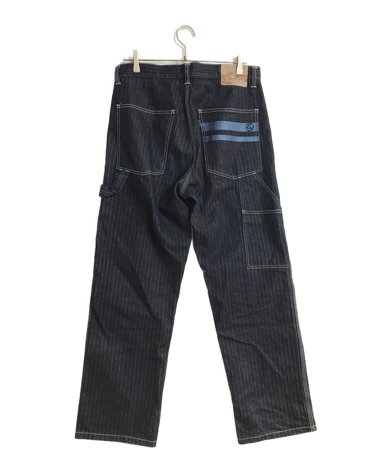 MOMOTARO JEANS (桃太郎ジーンズ) EASY NAVY (イージーネービー) ヘリンボーンデニムペインターパンツ インディゴ  サイズ:81cm（W32）