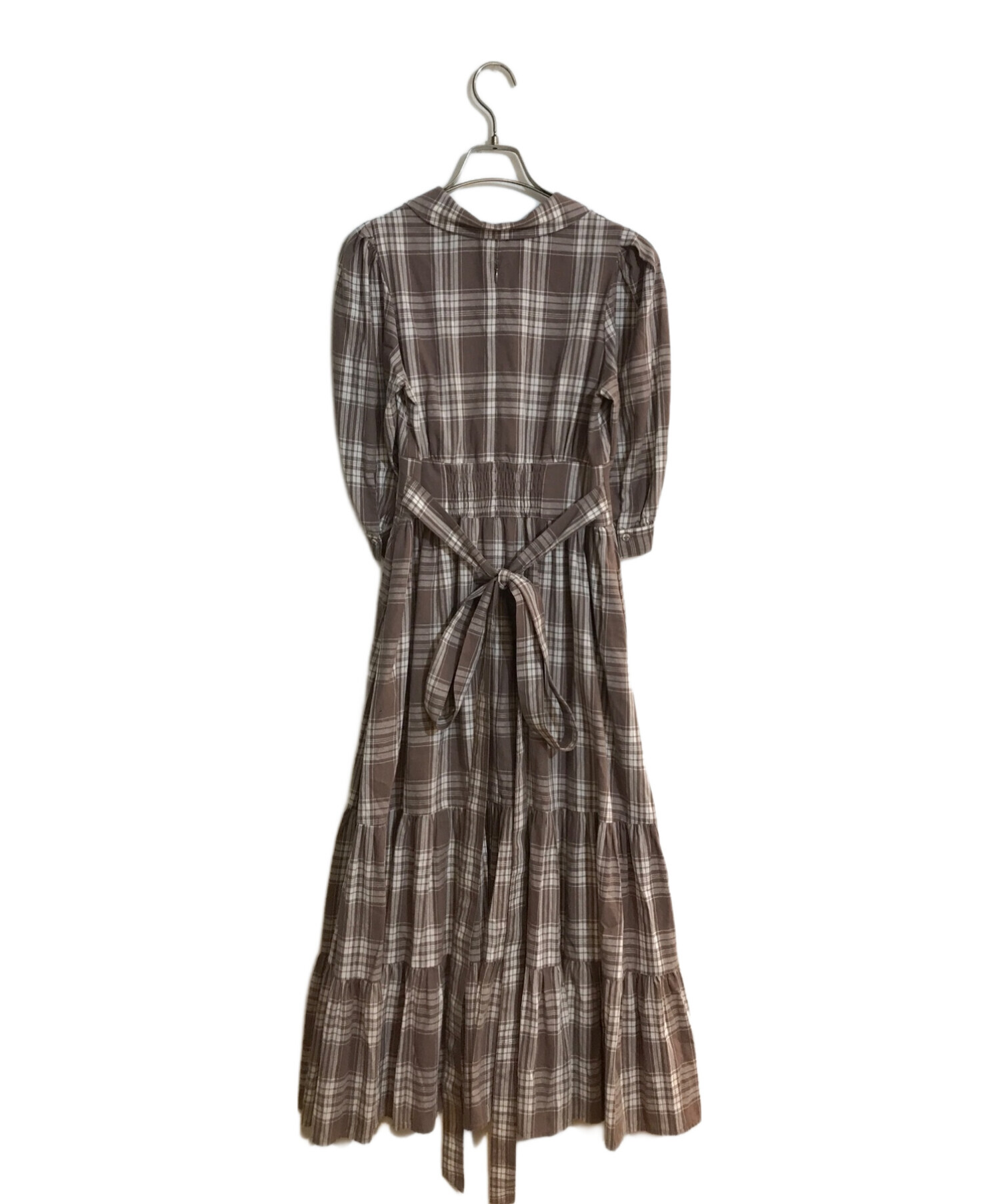 中古・古着通販】HER LIP TO (ハーリップトゥ) Bergamo Plaid Tiered Long Dress/ベルガモプレイドティアードロングドレス  ブラウン サイズ:Ｓ｜ブランド・古着通販 トレファク公式【TREFAC FASHION】スマホサイト