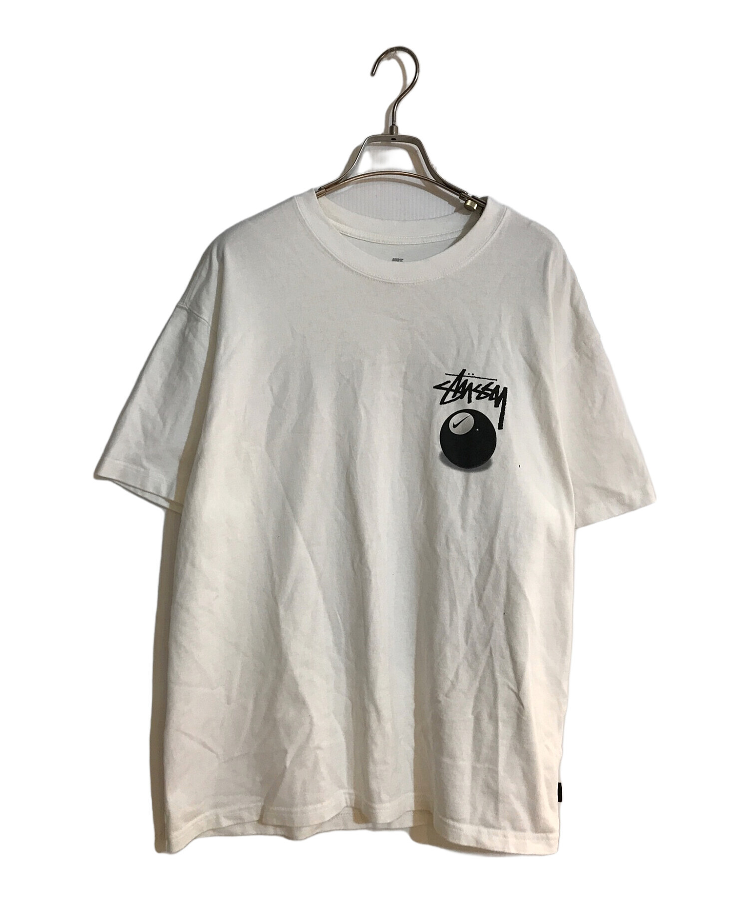 NIKE (ナイキ) stussy (ステューシー) NRG FL SS 8 Ball T-Shirt ホワイト×ブラック サイズ:XL