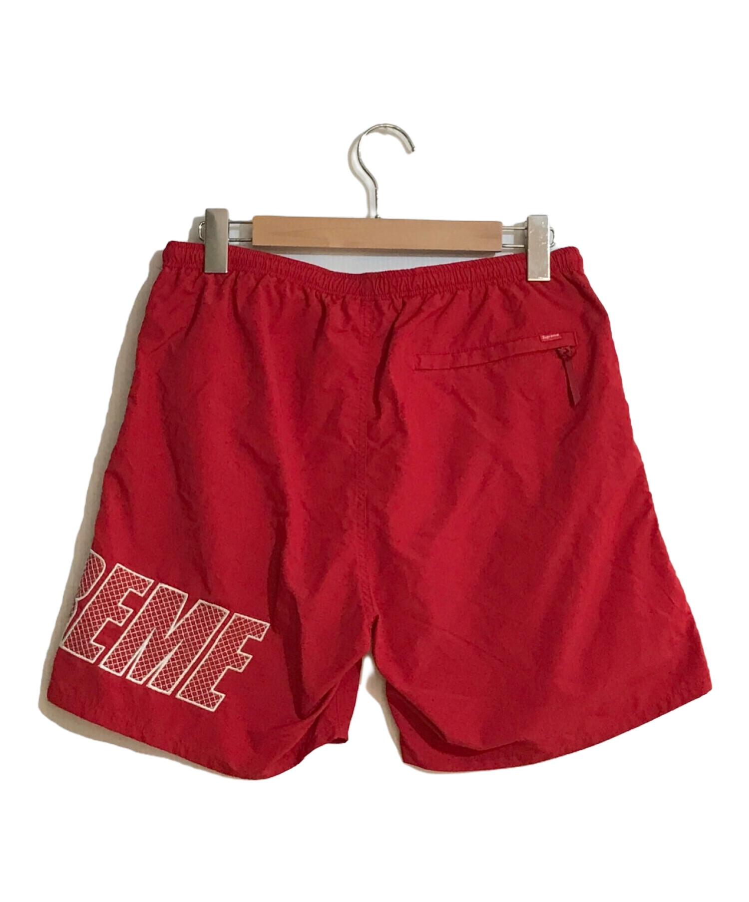 SUPREME (シュプリーム) Logo Applique Water Short/ロゴアップリケウォーターショート レッド サイズ:Ｓ