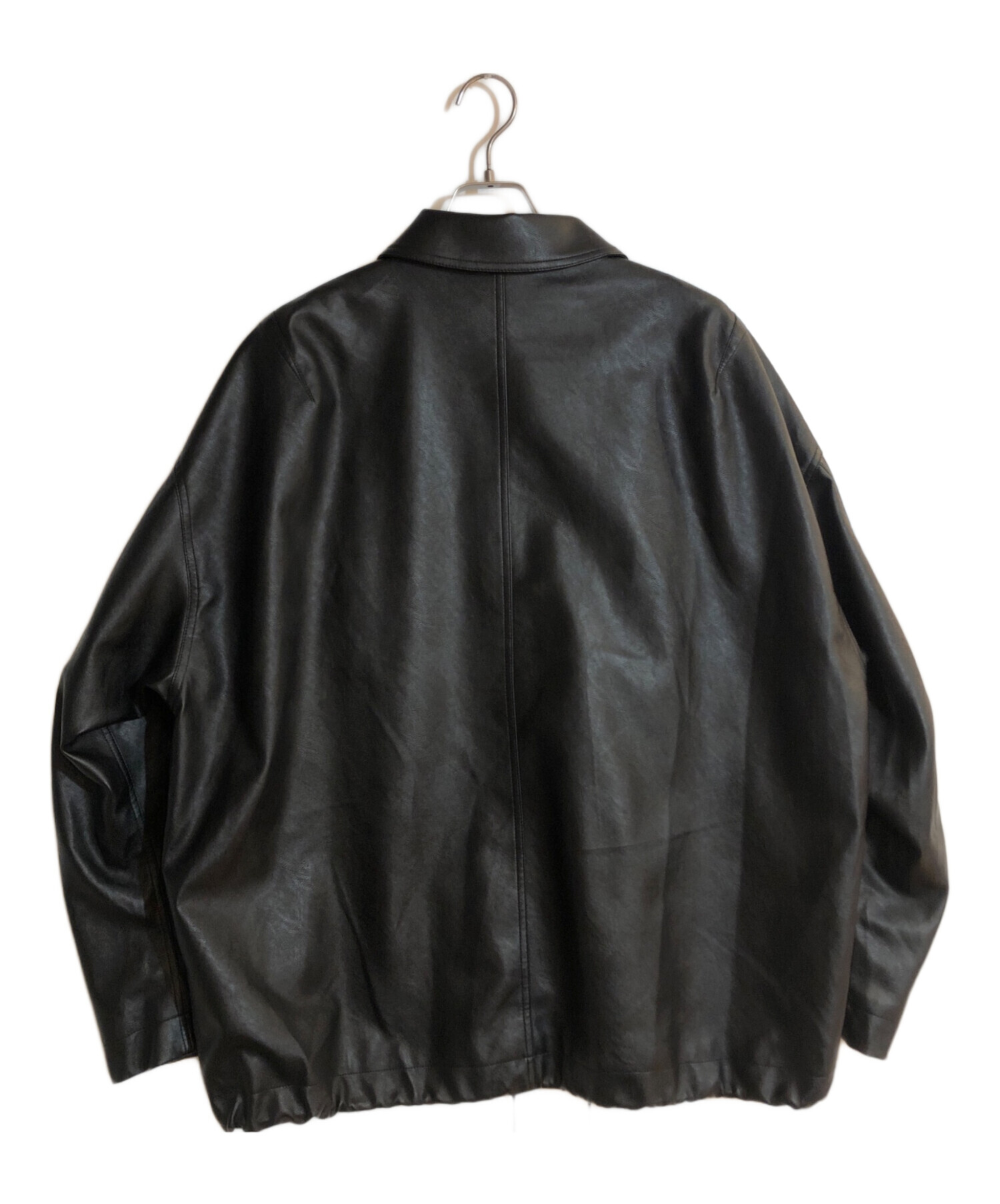 WYM LIDNM (ウィム バイ リドム) FAUX LEATHER MILITARY BLOUSON ブラック サイズ:L