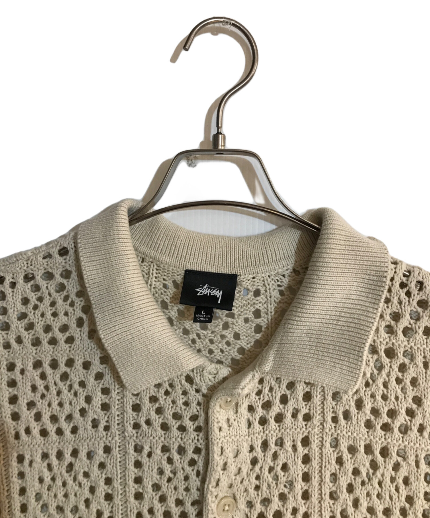 中古・古着通販】stussy (ステューシー) CROCHET SHIRT アイボリー サイズ:L｜ブランド・古着通販 トレファク公式【TREFAC  FASHION】スマホサイト