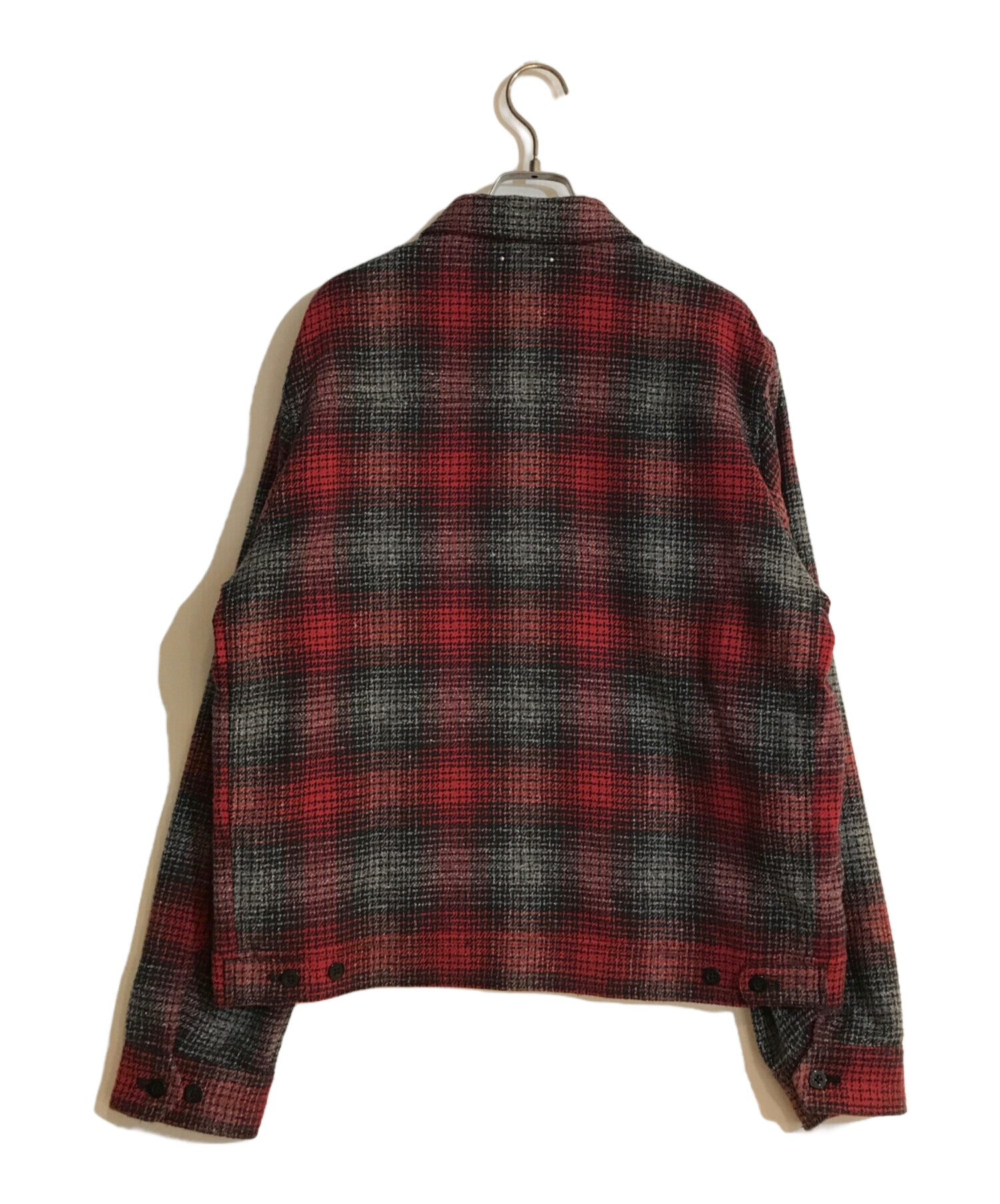 MINEDENIM (マインデニム) Grandrelle V.Check Flannel Zipup BZ/チェックフランネルジップアップブルゾン  レッド×ブラック サイズ:4