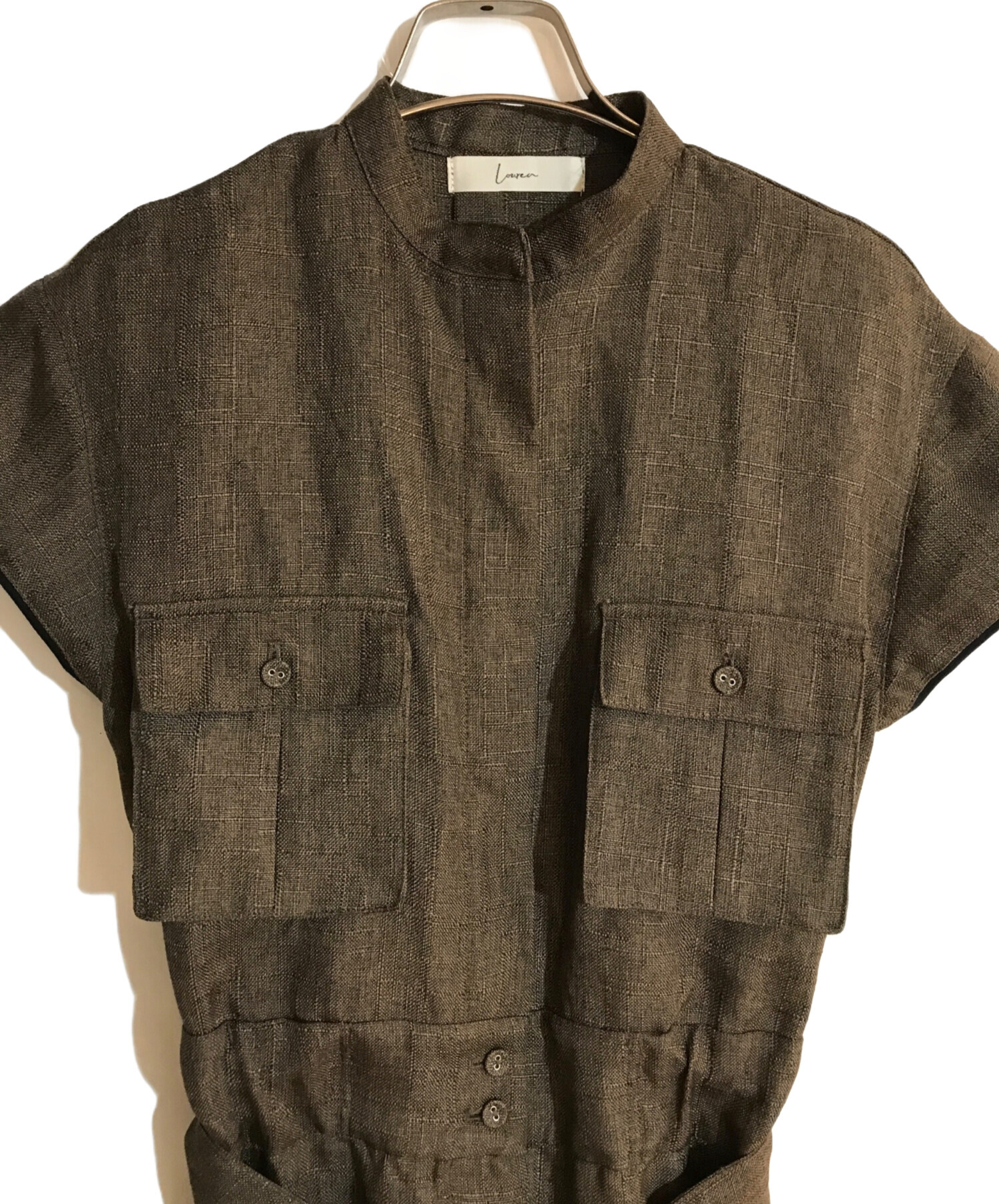 中古・古着通販】Louren (ローレン) summer tweed jumpsuit/サマーツイード ワンピース ブラウン  サイズ:M｜ブランド・古着通販 トレファク公式【TREFAC FASHION】スマホサイト