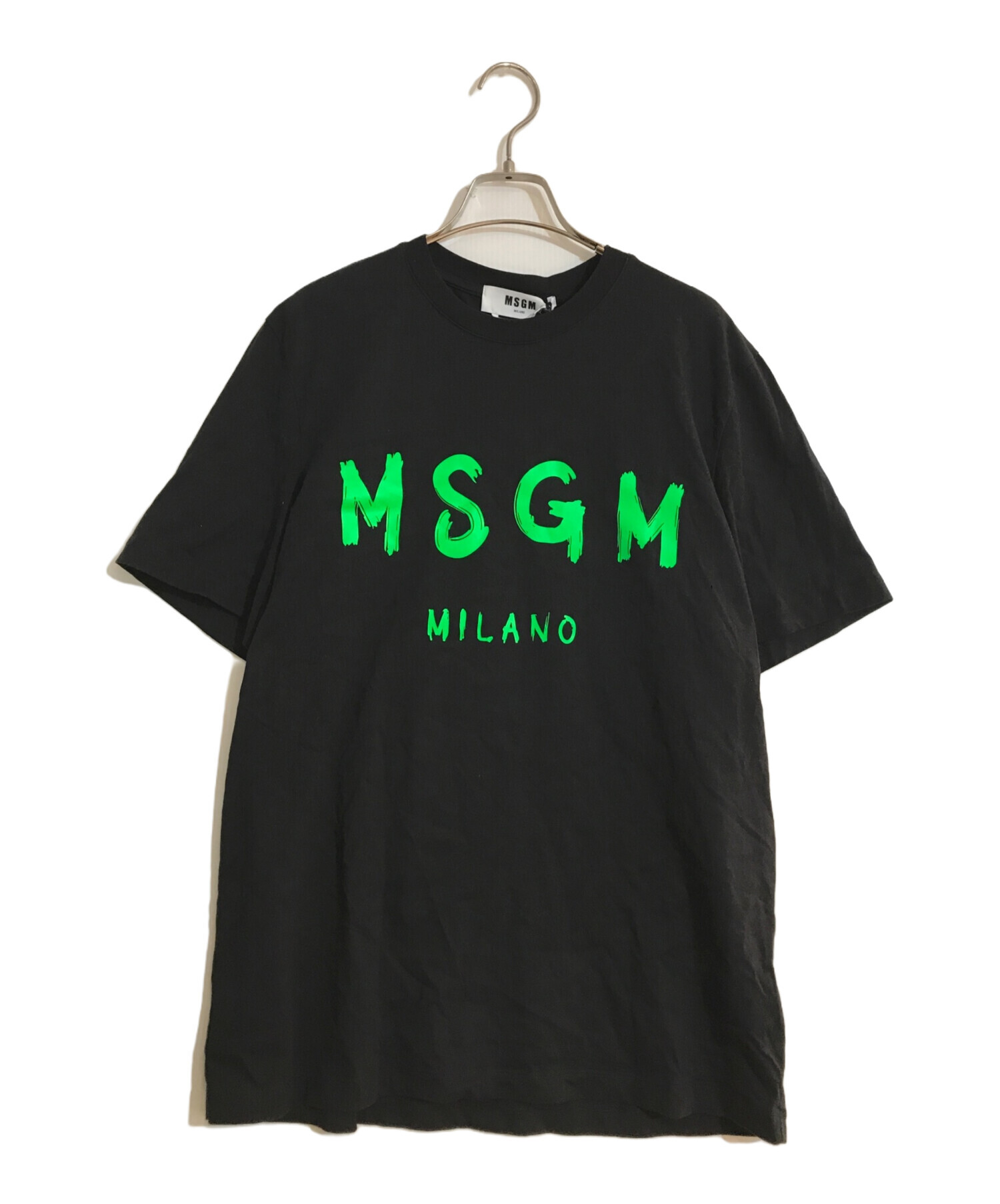 中古・古着通販】MSGM (エムエスジーエム) LOGO-PRINT COTTON T-shirt/ロゴプリント コットンTシャツ ブラック  サイズ:S 未使用品｜ブランド・古着通販 トレファク公式【TREFAC FASHION】スマホサイト